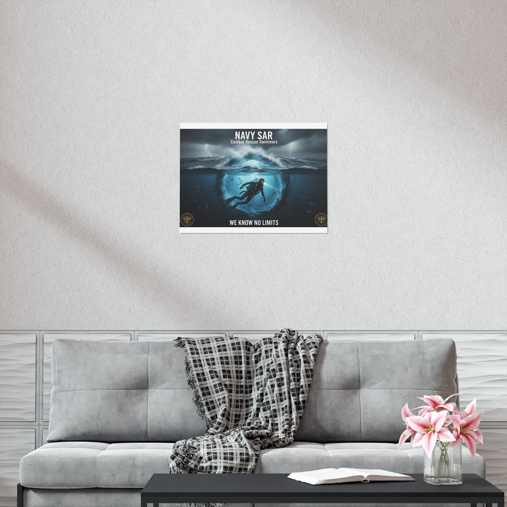 Navy SAR Combat Rescue Swimmers Poster – "We Know No Limits"