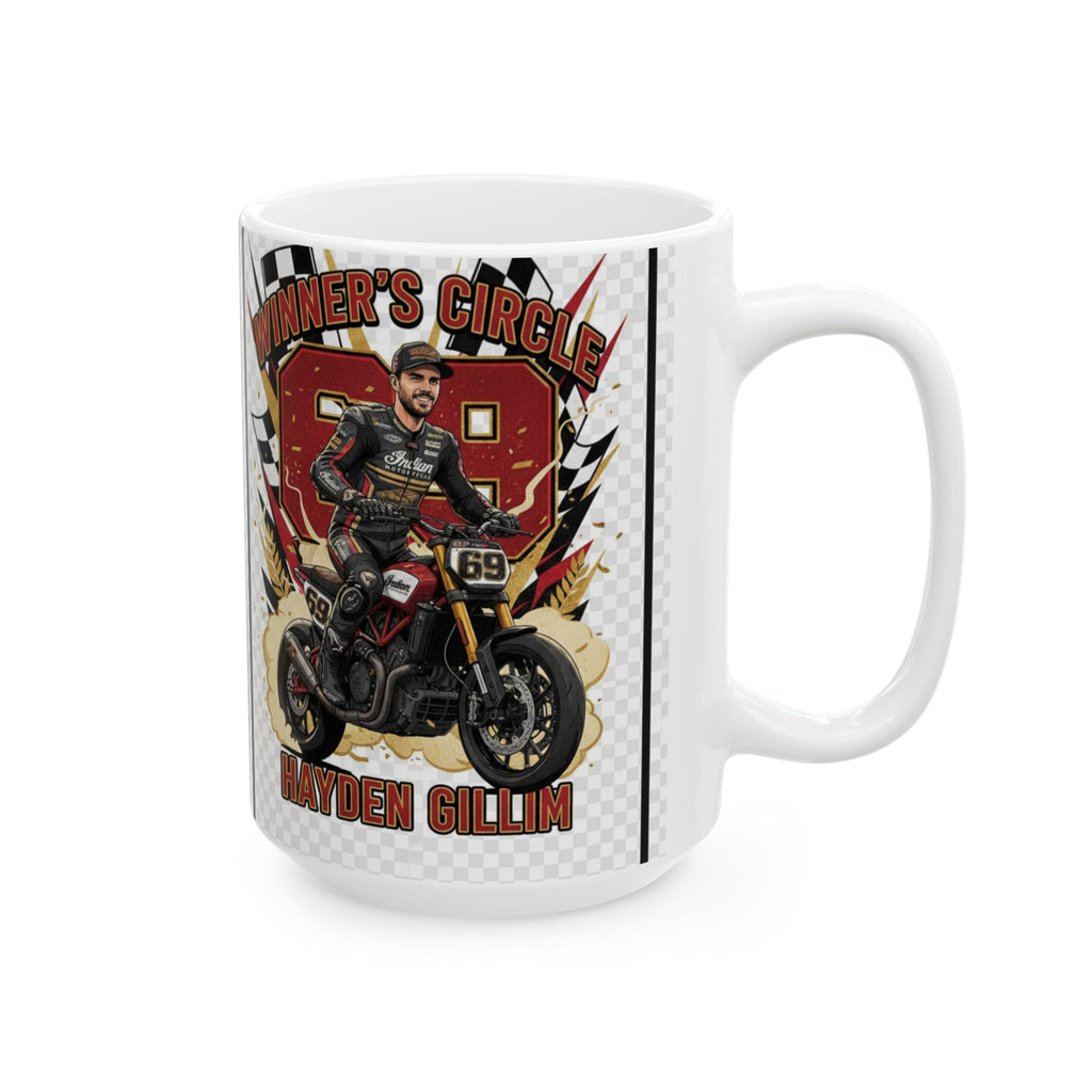 Racing Champion Ceramic Mug – 'Winners Circle' Motorcycle Design (11oz, 15oz)