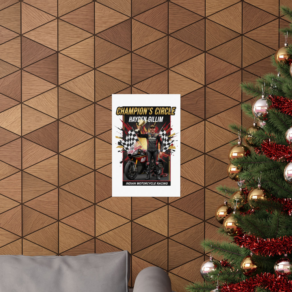 Champion's Circle Motorcycle Racing Poster — Hayden Gillim Matte Vertical Print
