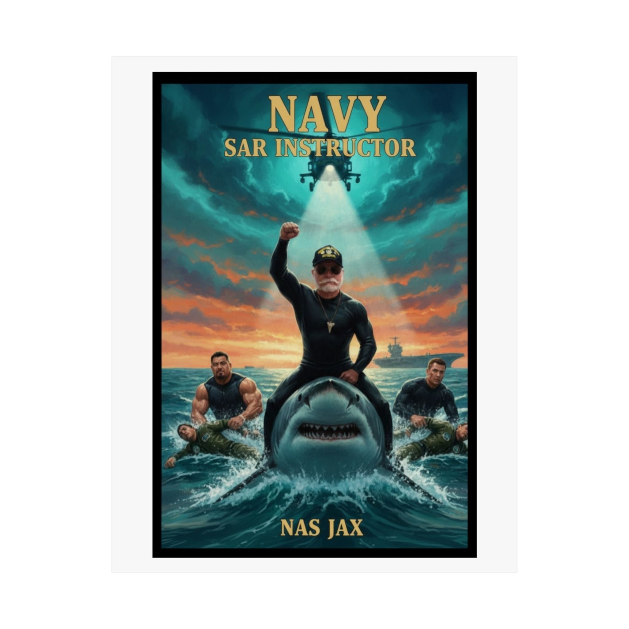 Navy SAR Instructor Matte Poster — Military Rescue Tribute Wall Art