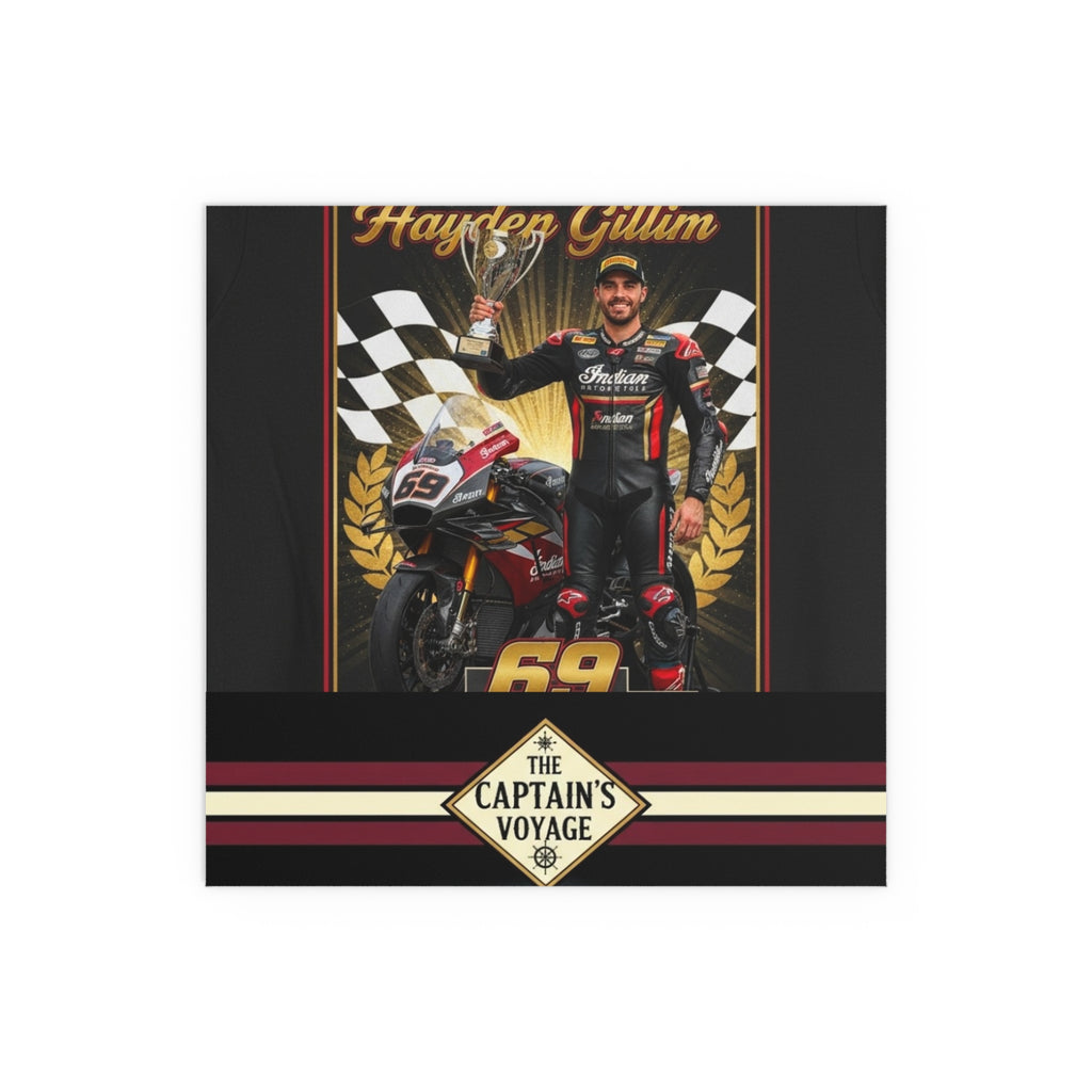 Racing Champion Silk Poster — “Winner’s Circle 69” Motorcycle Wall Art (Indoor/Outdoor)