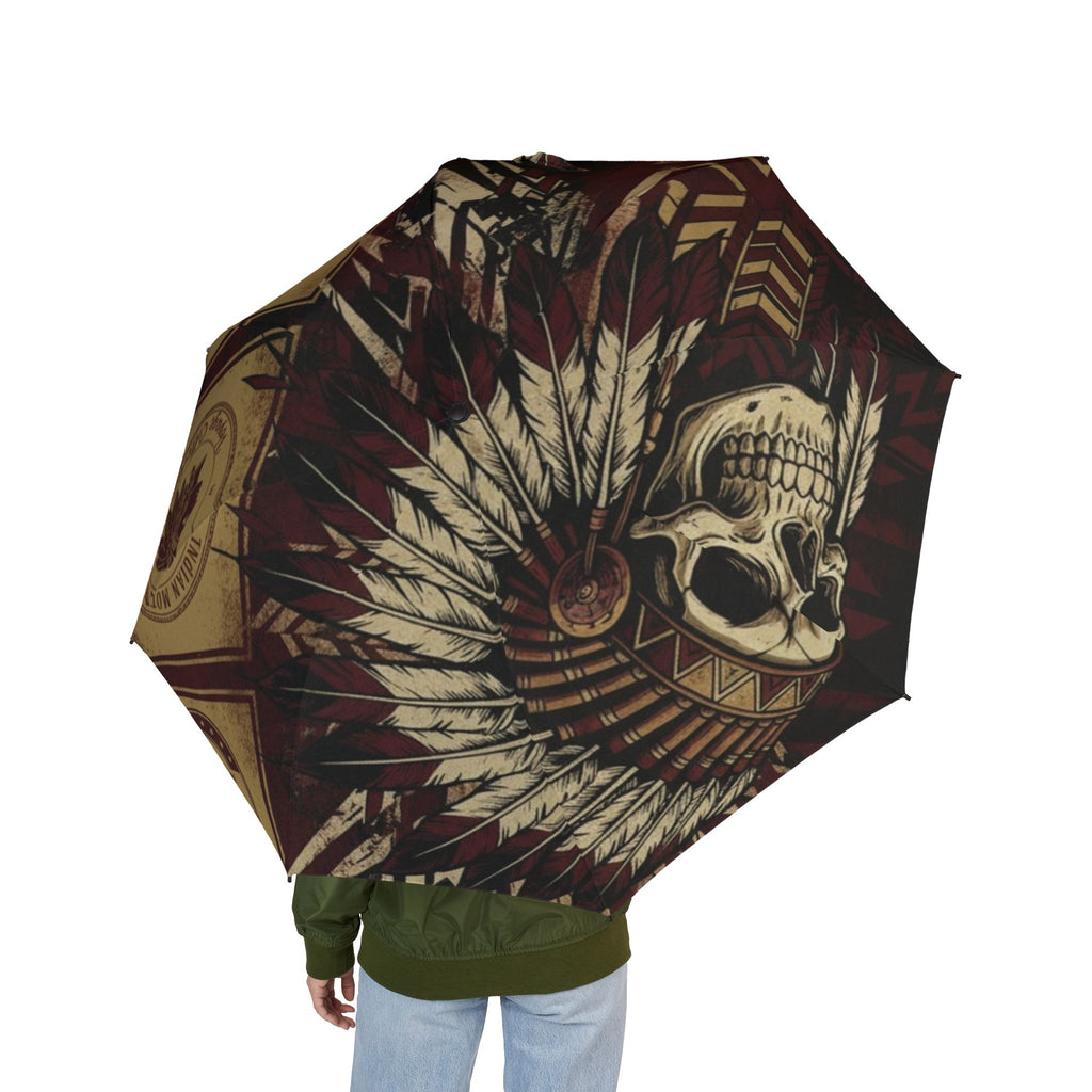 Skull Headdress Foldable Umbrella — Semi‑Automatic Compact Rain Umbrella