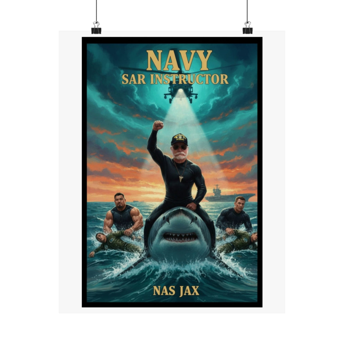 Navy SAR Instructor Matte Poster — Military Rescue Tribute Wall Art