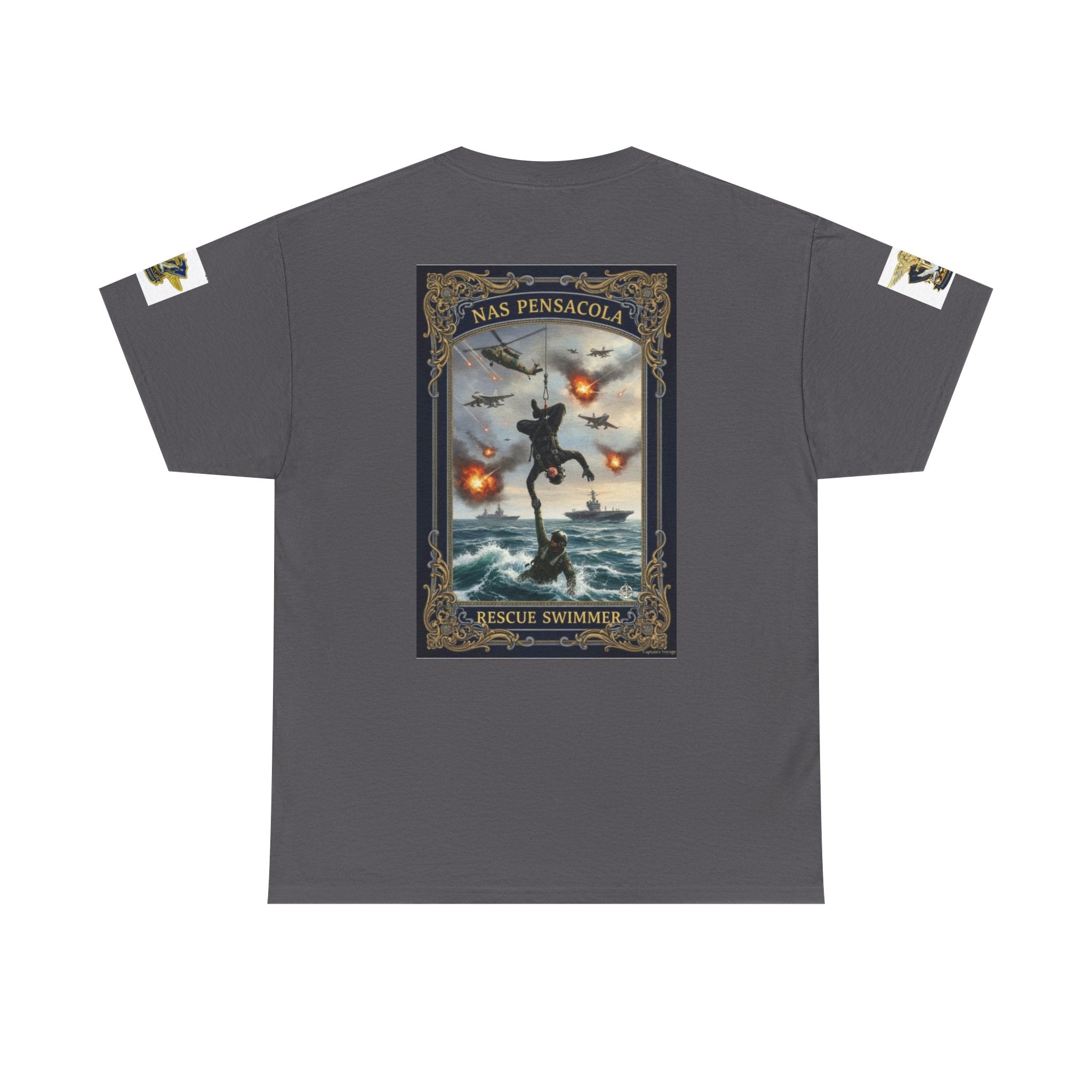 Navy Riders Club Graphic Tee — Vintage Naval Rescue Poster Shirt