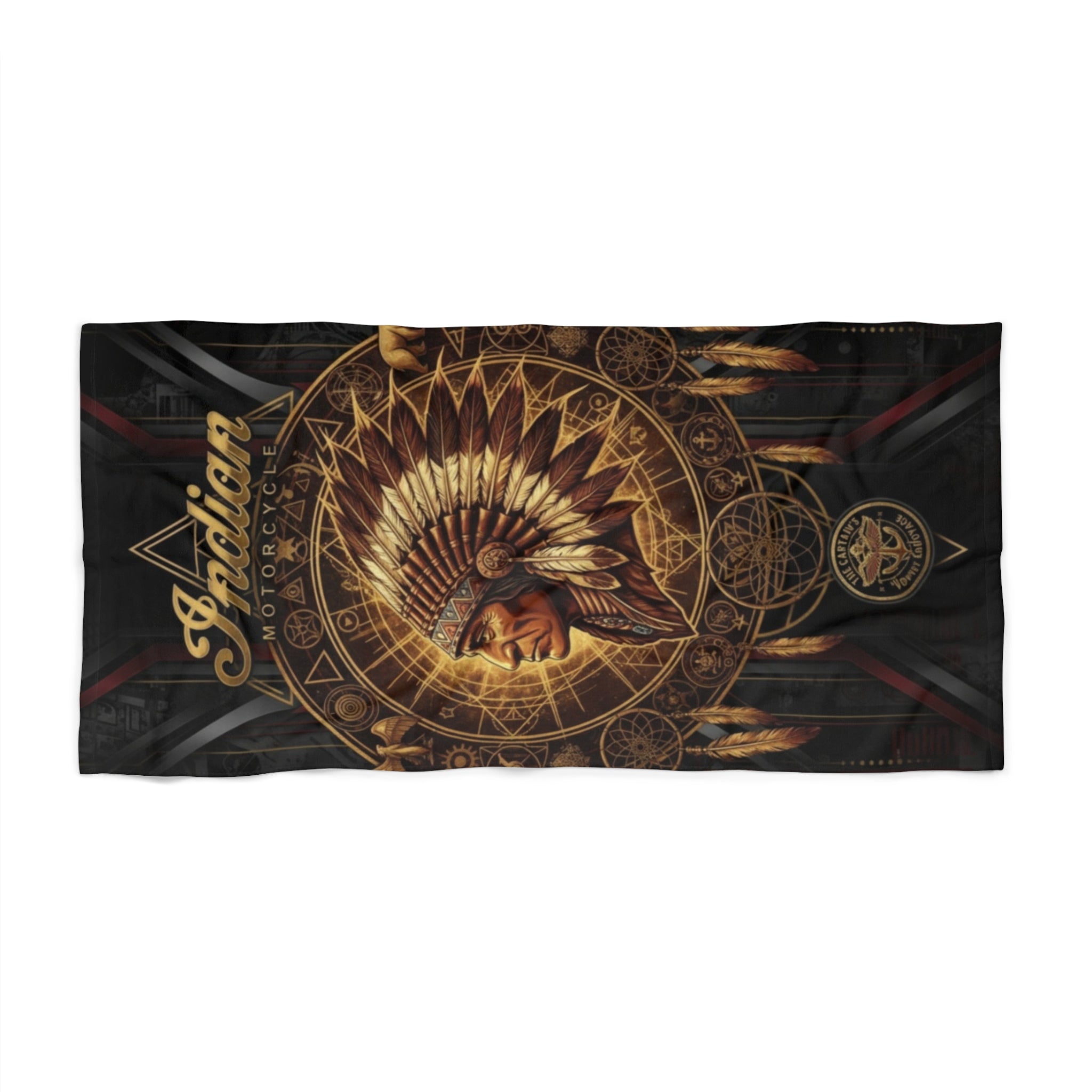 Beach Towel — Vintage Native Chief Dreamcatcher Design