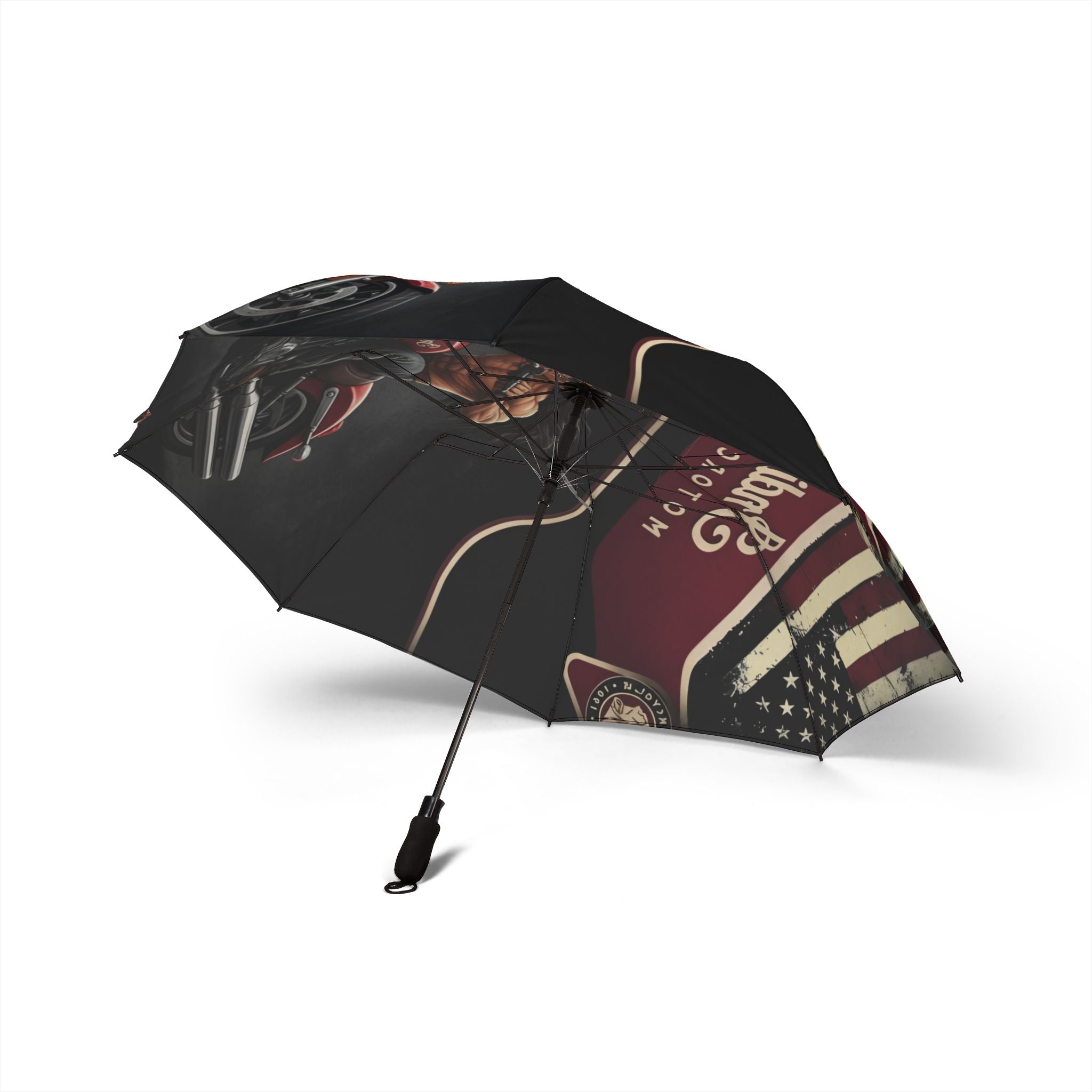 Motorcycle Vintage Flag Foldable Umbrella — 'Indian Motorcycle' Retro Design
