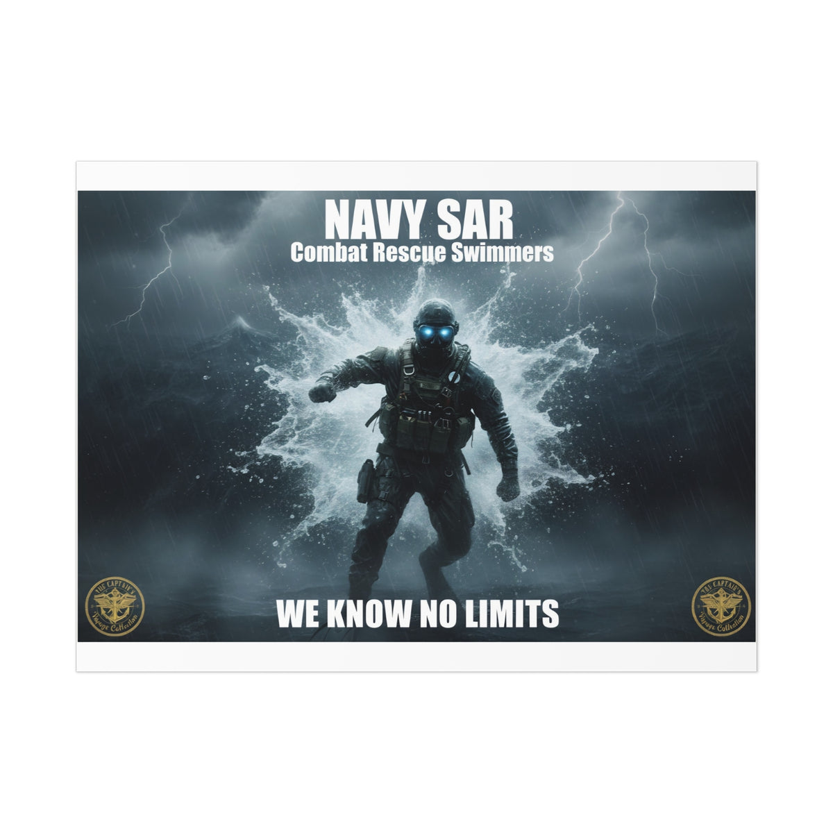 Navy SAR Combat Rescue Swimmers Poster – "We Know No Limits" Uncoated Wall Art