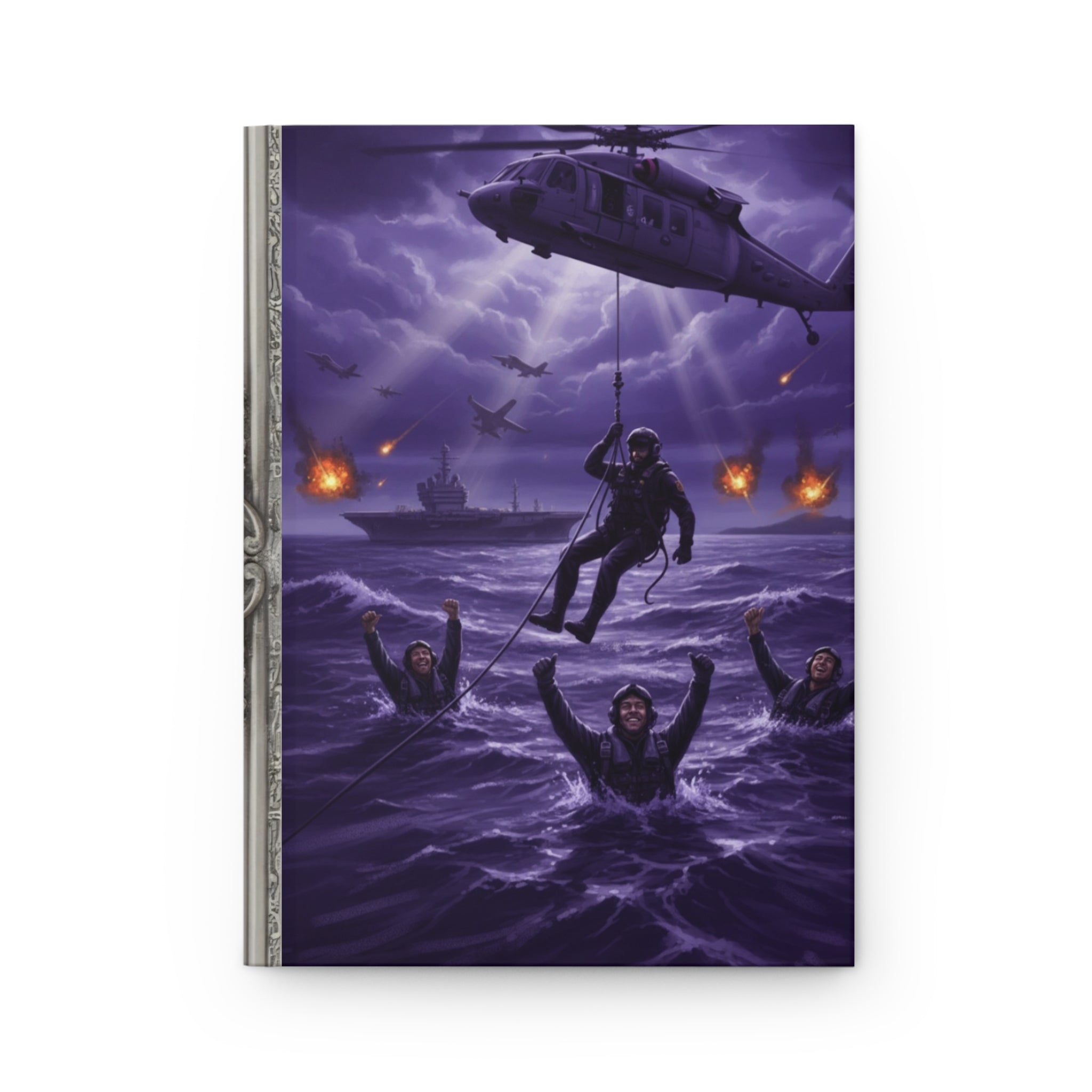 Rescue at Sea Hardcover Journal — Navy Helicopter SEALs Adventure Notebook