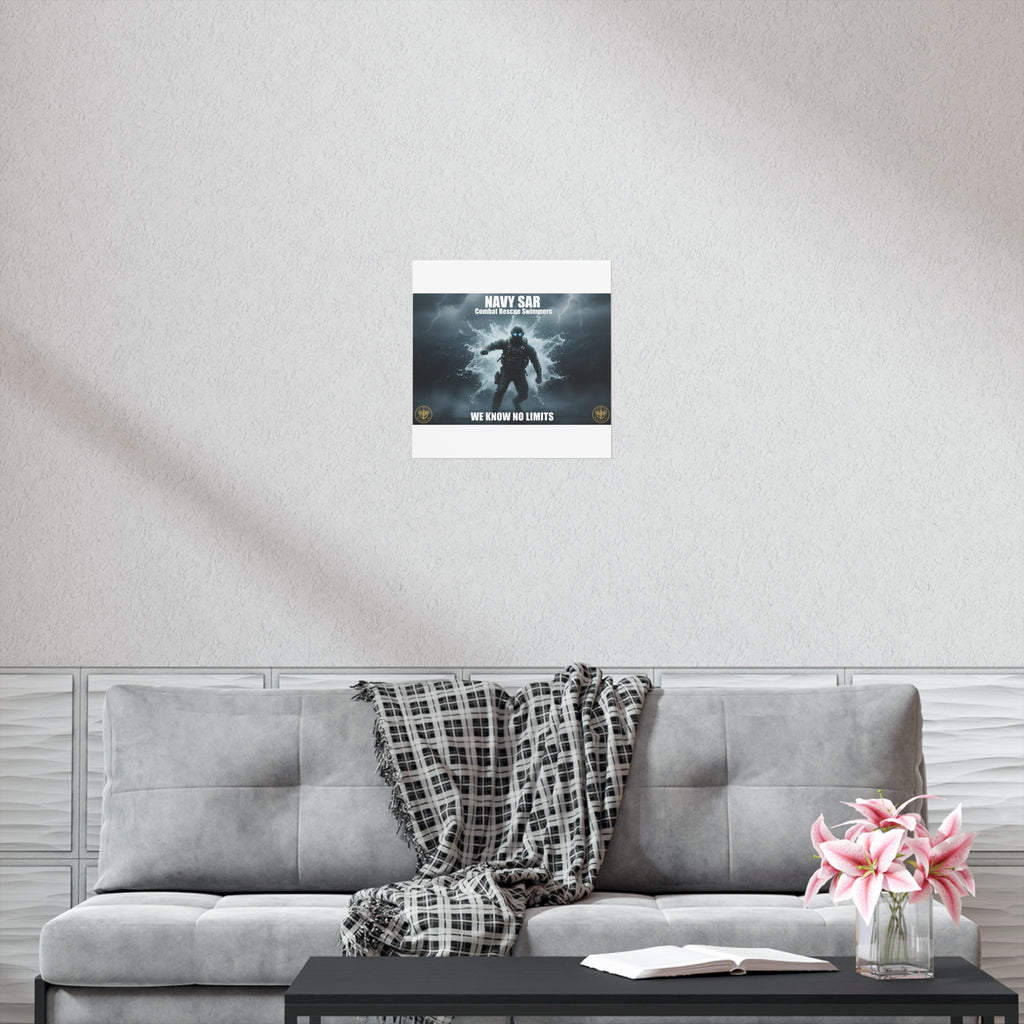 Navy SAR Combat Rescue Swimmers Poster – "We Know No Limits" Uncoated Wall Art