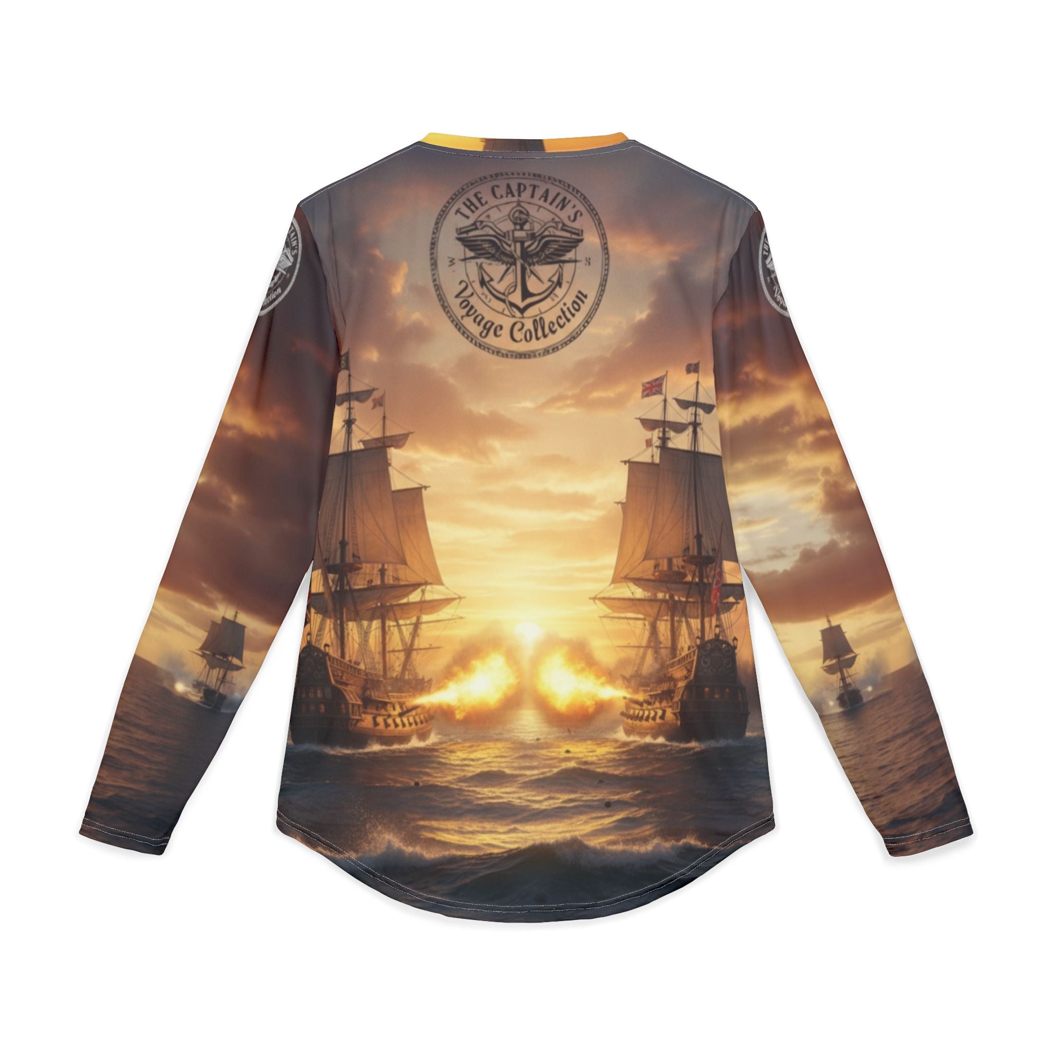 Captain's Voyage UV Long Sleeve Shirt — Nautical Pirate Motorcycle Graphic