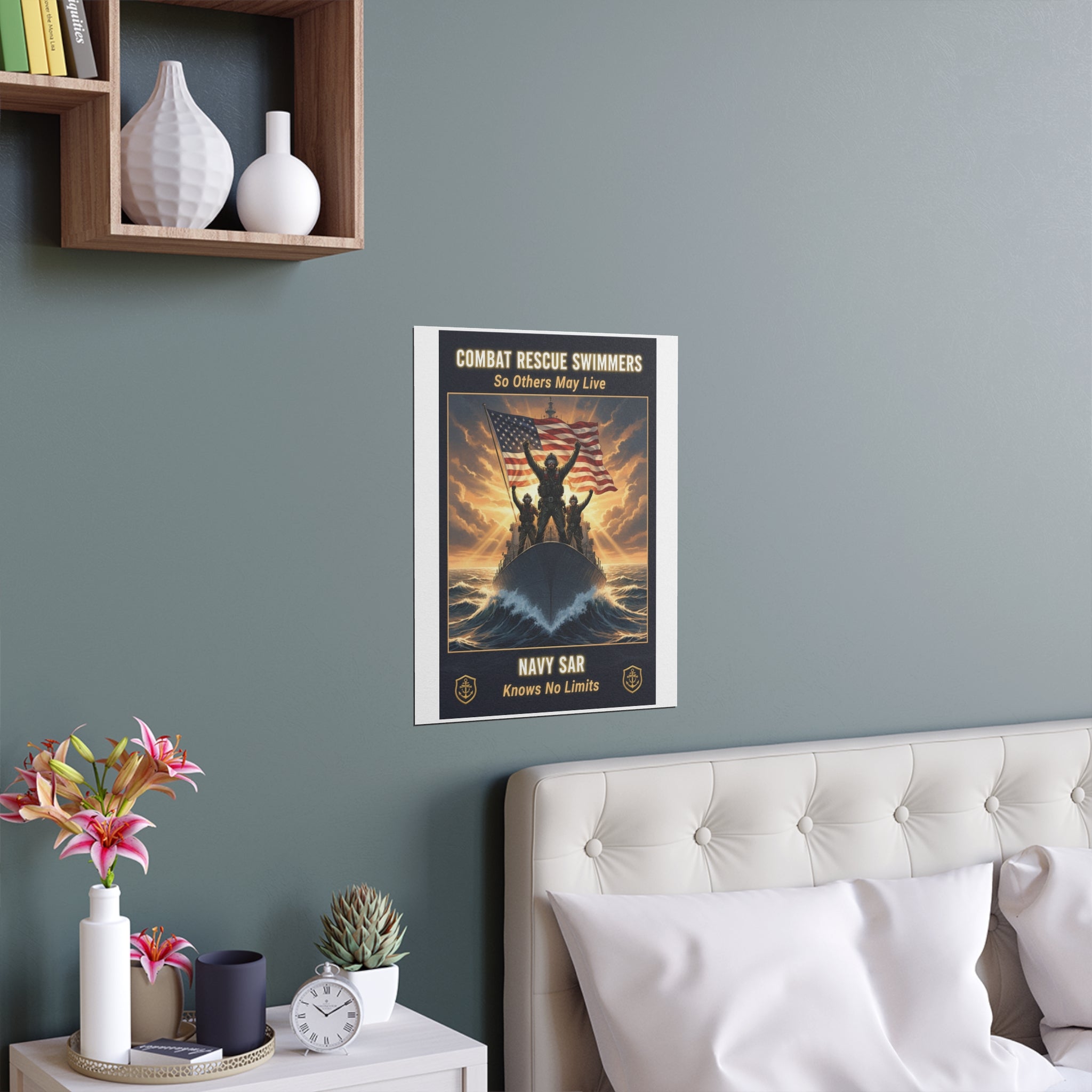 Combat Rescue Swimmers Silk Poster — "So Others May Live" Navy SAR Wall Art