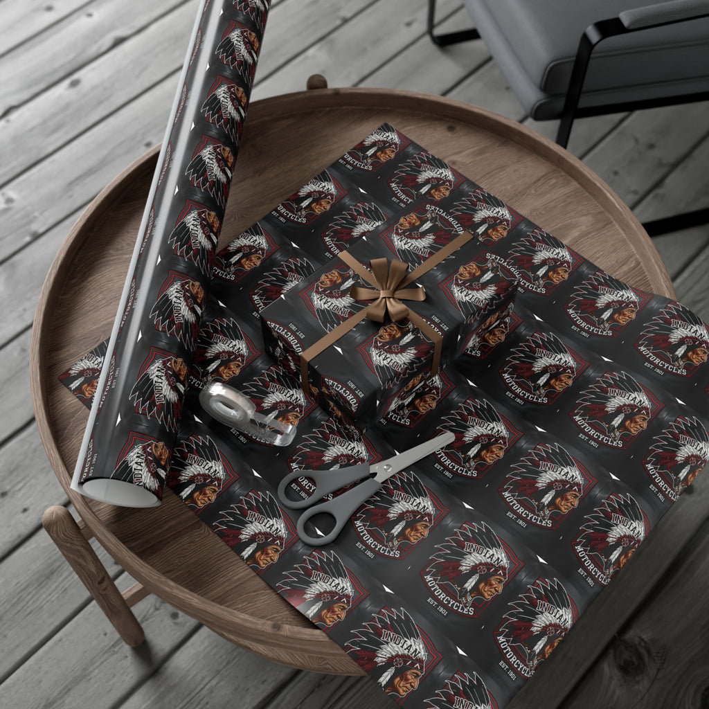 Motorcycles Indian Chief Gift Wrap Paper – Vintage Biker Wrapping Sheets