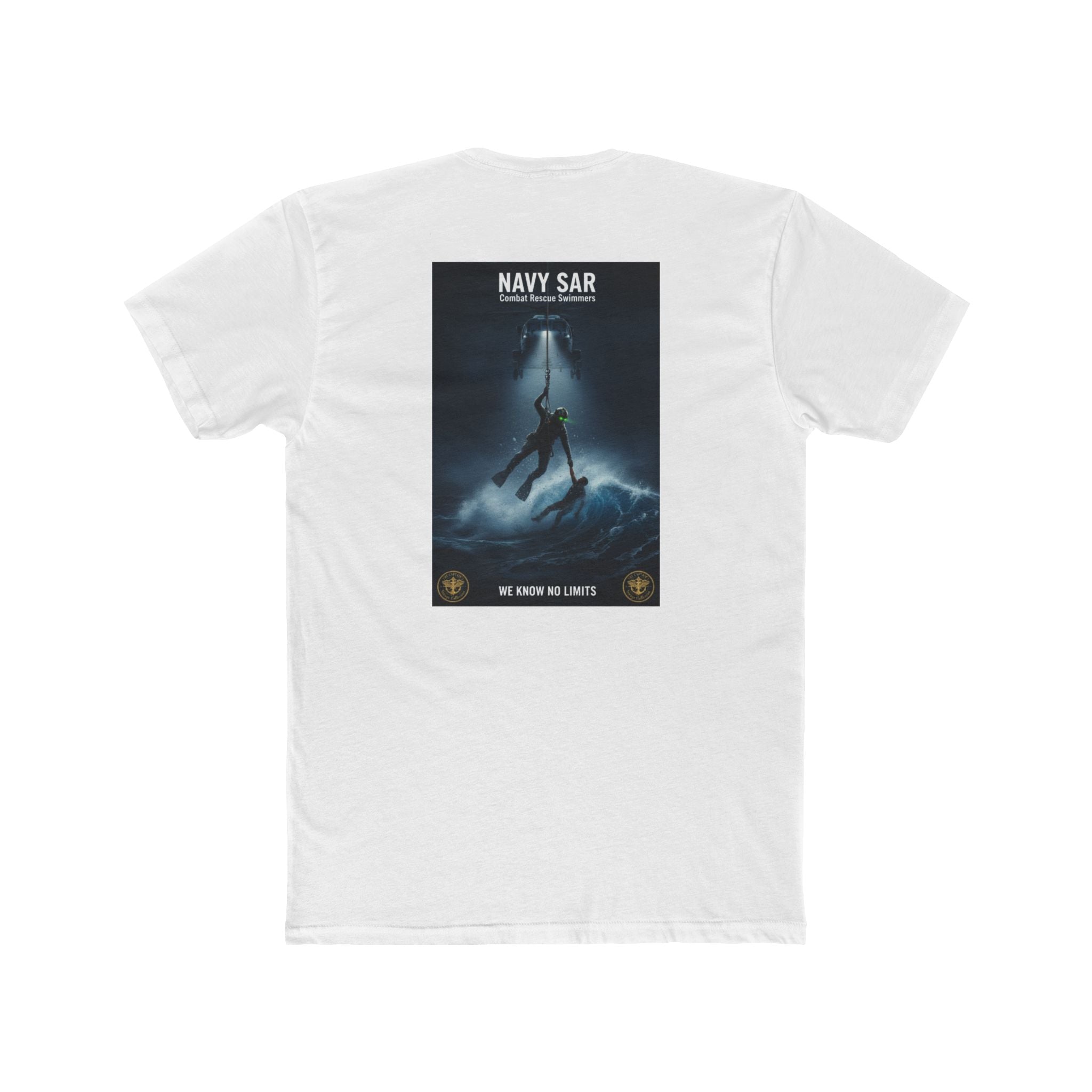 Navy SAR Combat Rescue Swimmers Graphic Tee — "We Know No Limits"