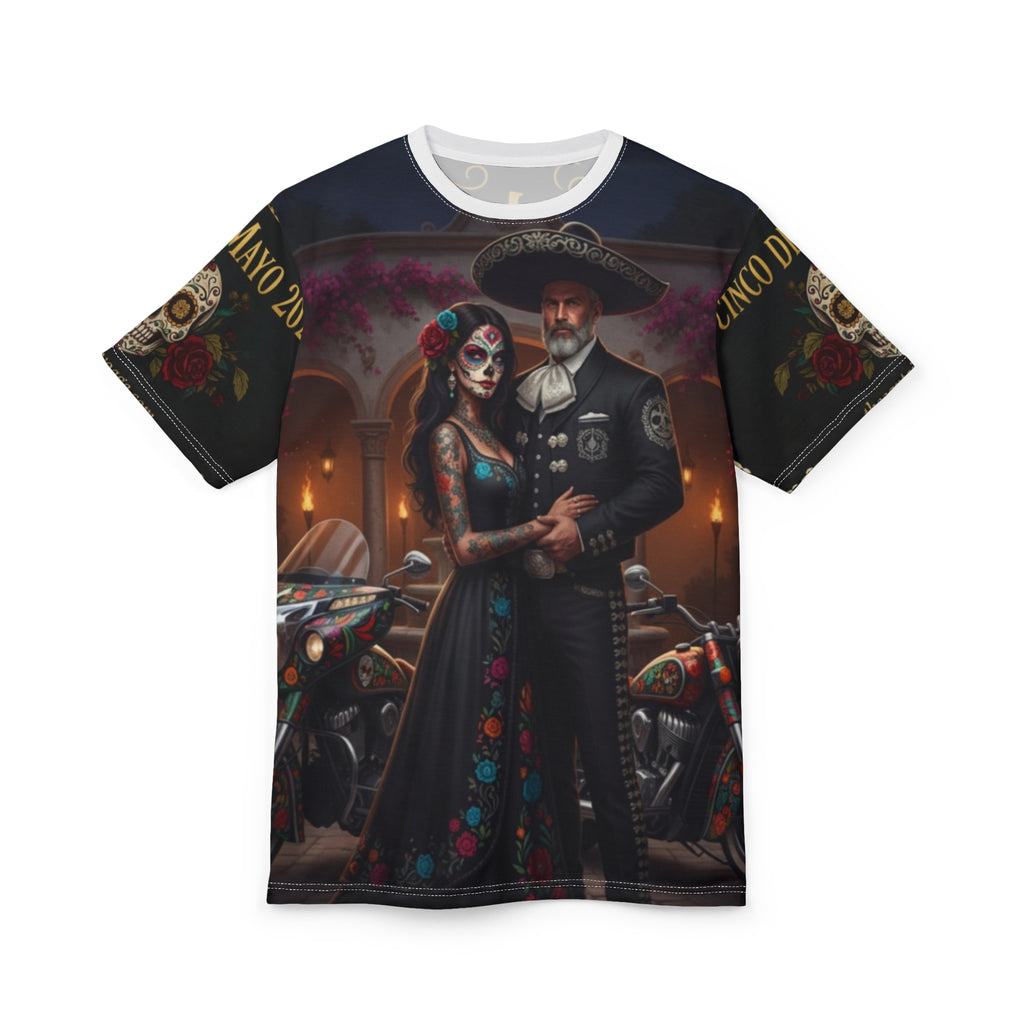 Day of the Dead Couple Graphic Tee — Dia de los Muertos Sugar Skull Shirt