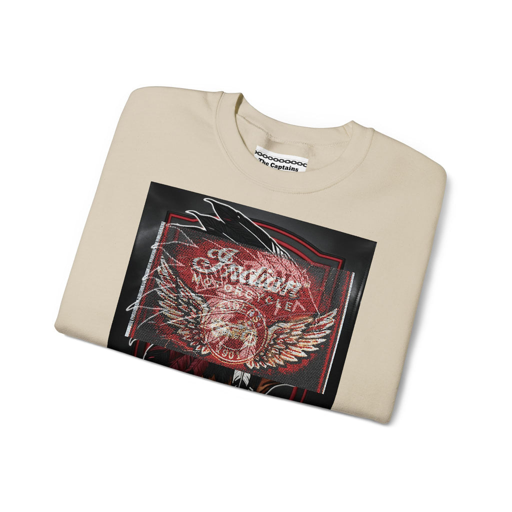 Vintage Motorcycle Crewneck Sweatshirt — 'Indian Motorcycles' Winged Logo