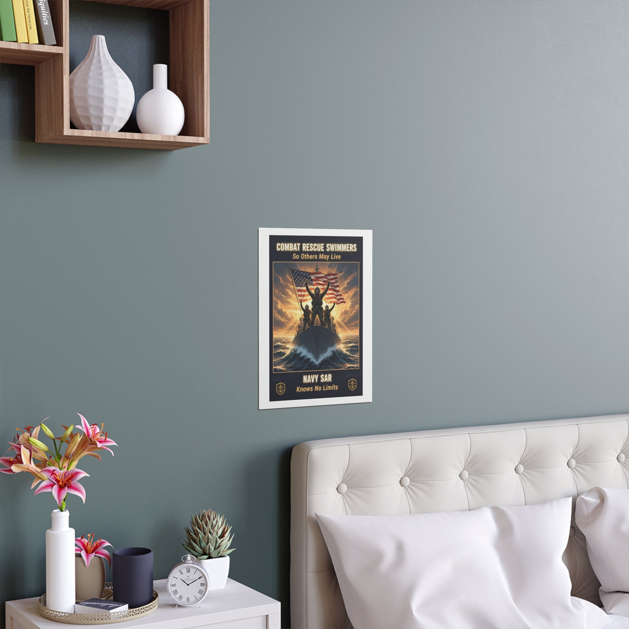 Combat Rescue Swimmers Silk Poster — "So Others May Live" Navy SAR Wall Art