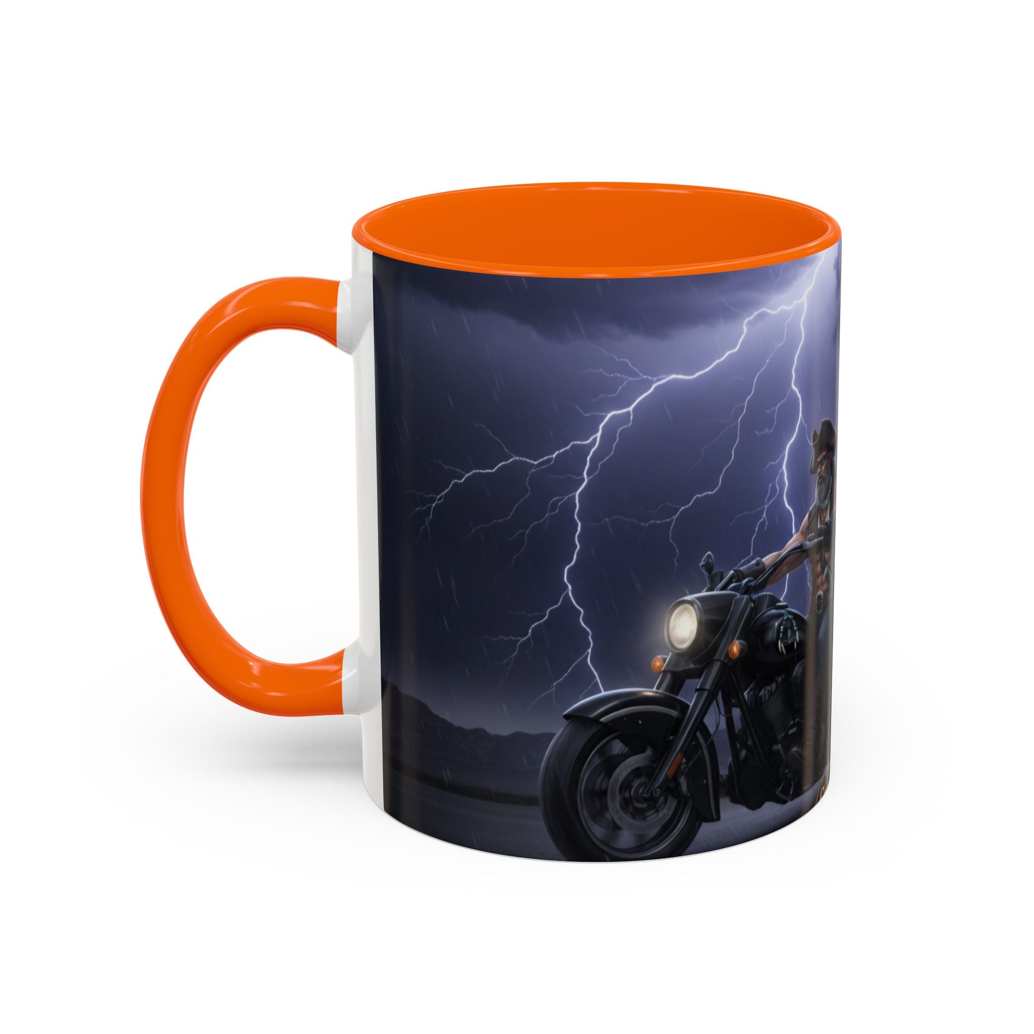 Western Ghost Riders Coffee Mug — Phantom Cowboy & Horse Lightning Accent Mug (11/15oz)