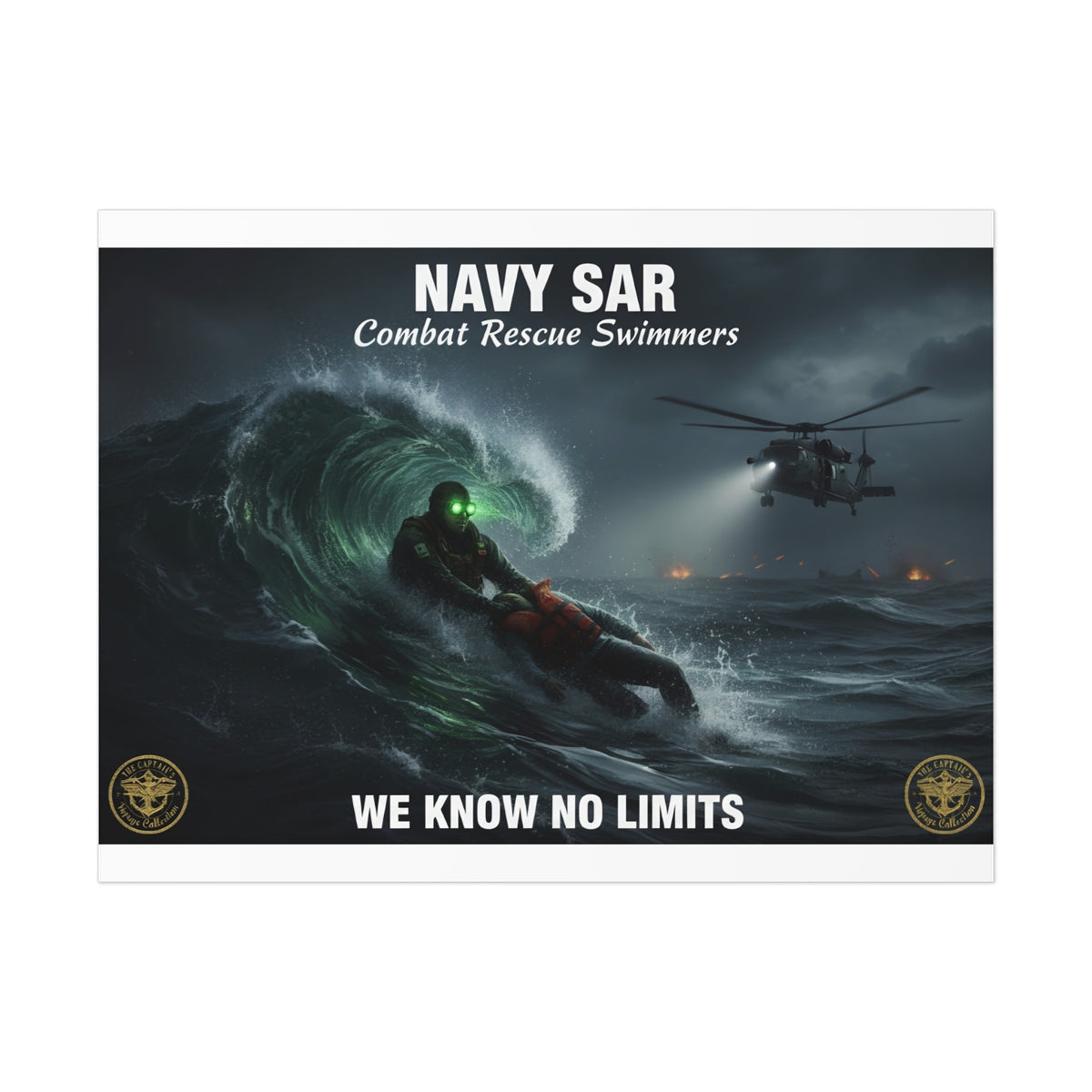Navy SAR Combat Rescue Swimmers Poster — We Know No Limits