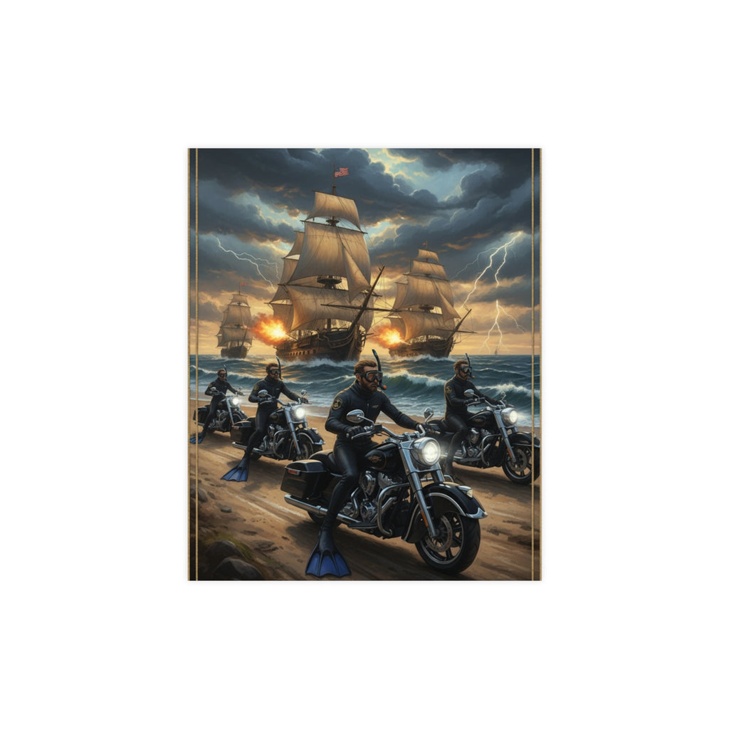 Riders Club Matte Poster — Sea Captain Bikers Vintage Nautical Wall Art