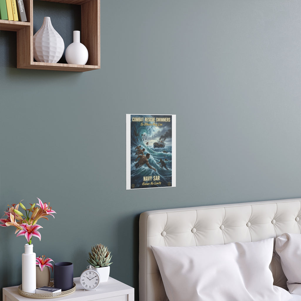 Combat Rescue Swimmers Navy SAR Silk Poster — "So Others May Live"