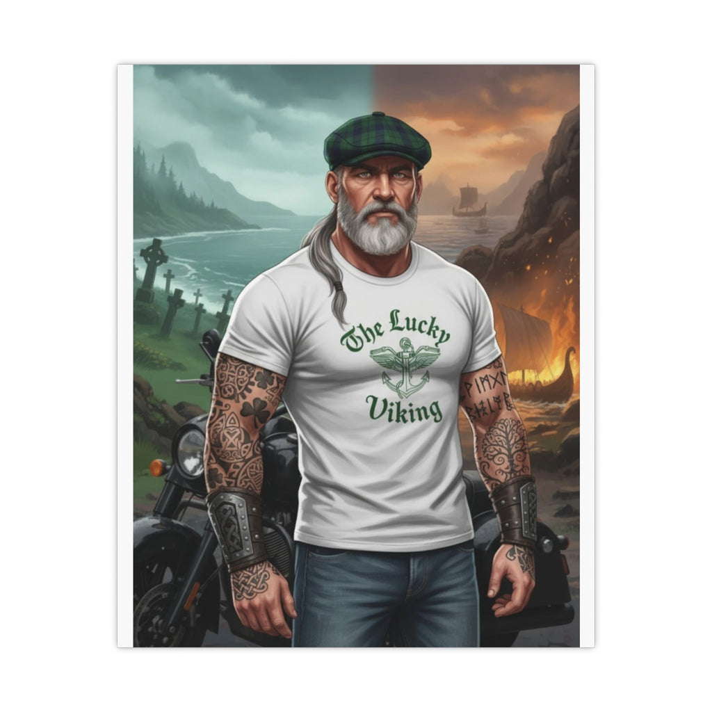 Matte Poster - "The Lucky Viking" Tattooed Norse Warrior Wall Art