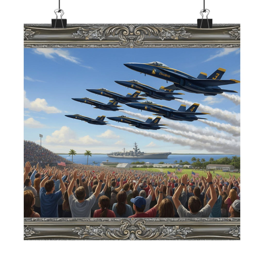 Blue Angels Airshow Poster — Matte Vertical Aviation Print