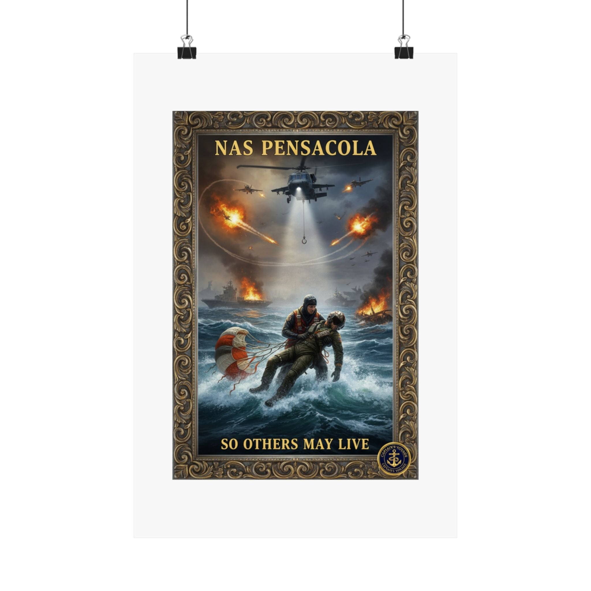 NAS Pensacola Rescue Poster — "So Others May Live" Matte Vertical Poster