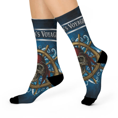 Captain’s Voyage Skull Nautical Crew Socks