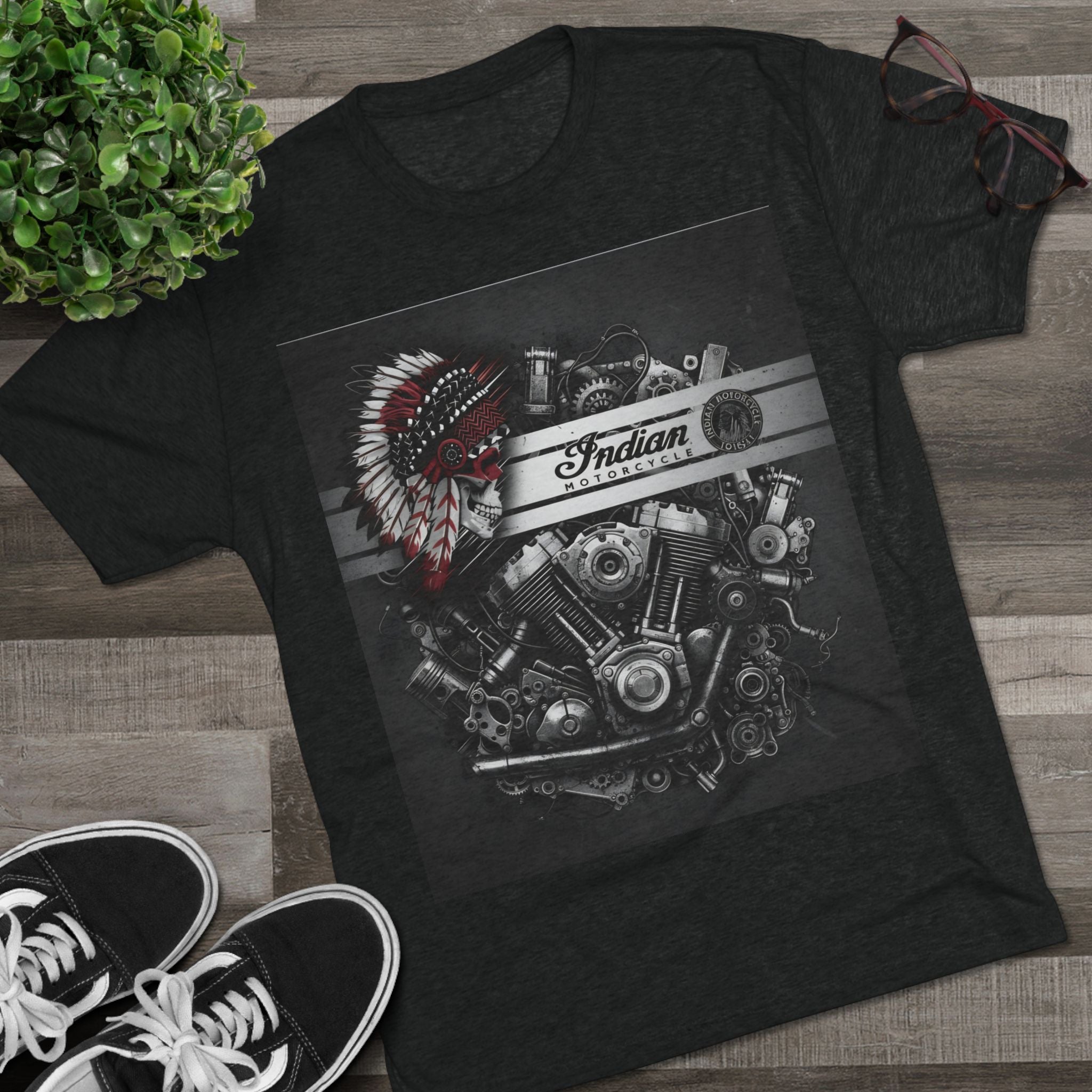 Indian Motorcycle Engine Tee — Vintage 'World's Fastest Motorcycle' Graphic