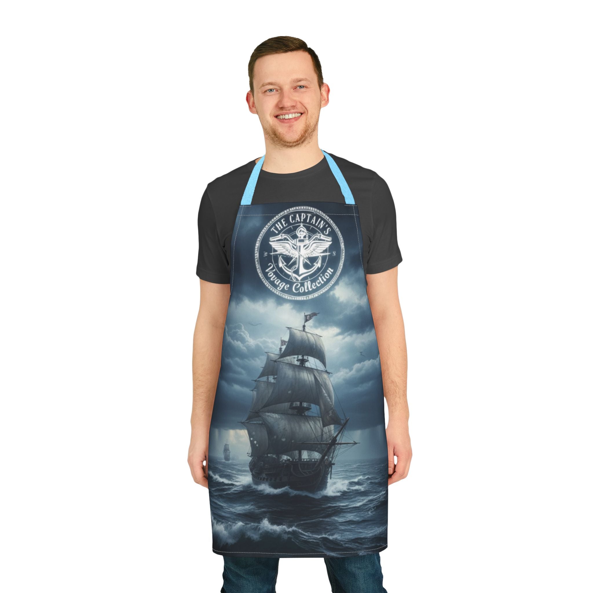 Sailing Ship Apron – Vintage 'Sea Captain' Nautical Kitchen Apron