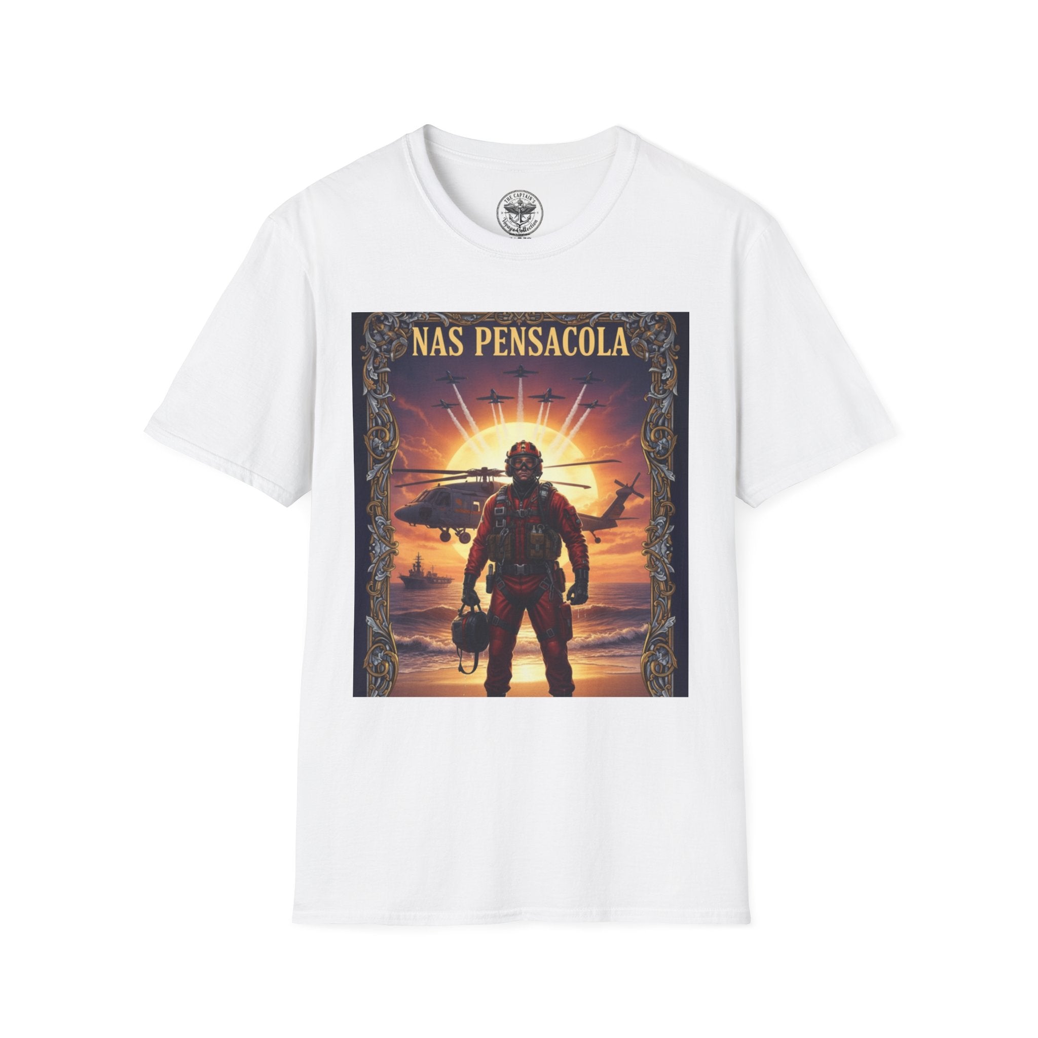 Copy of NAS Pensacola Rescue Crew T-Shirt — Navy SAR Helicopter Search & Rescue Tee