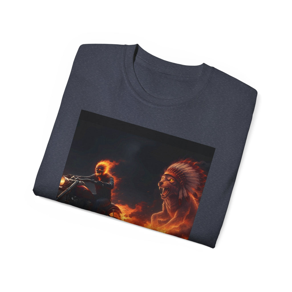 Adventure Motorcycle Tee — Fiery Rider & Nautical Voyage Graphic T-Shirt