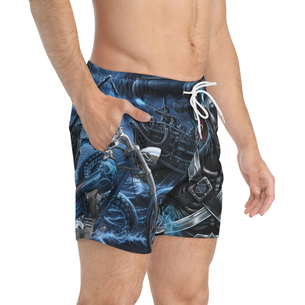 Ghost Pirate Motorcycle Swim Trunks
