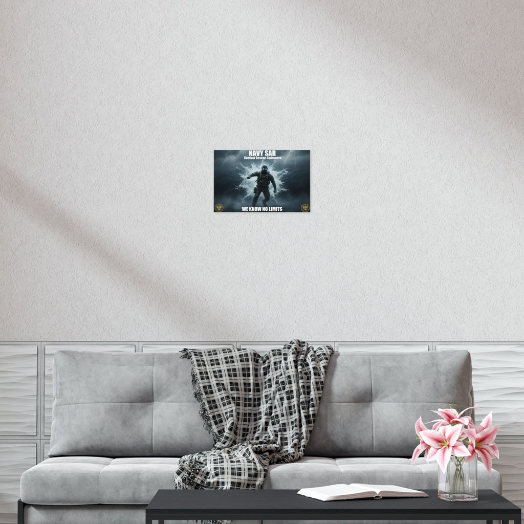 Navy SAR Combat Rescue Swimmers Poster – "We Know No Limits" Uncoated Wall Art