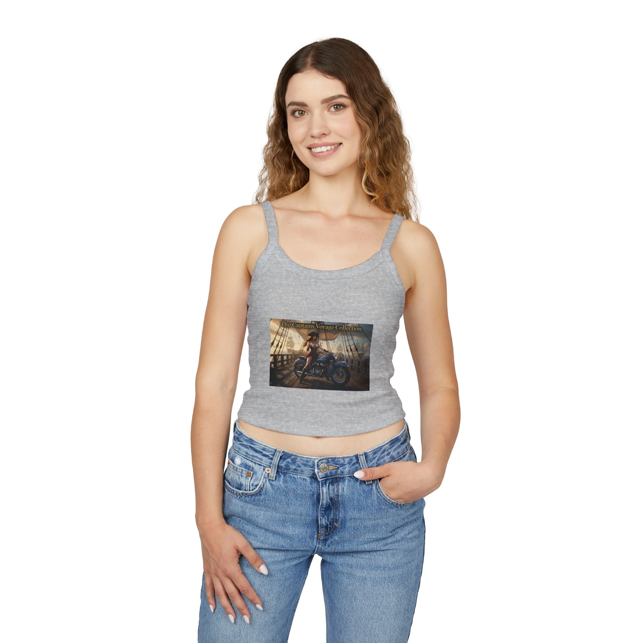 Captain’s Voyage Crop Tank Top — The Captain’s Voyage Collection Motorcycle & Nautical Sunset Design
