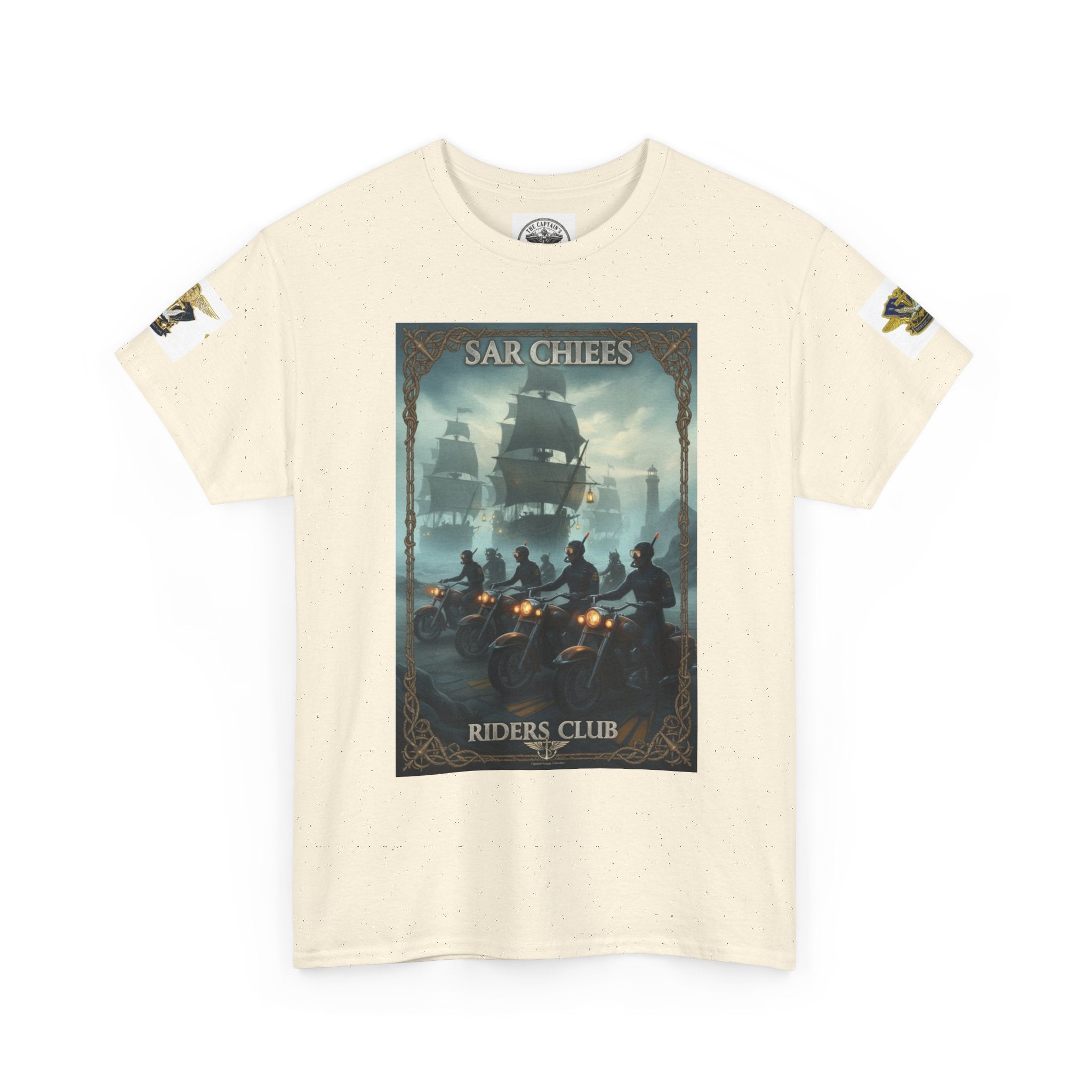 Navy Riders Club Graphic Tee — Vintage Naval Rescue Poster Shirt