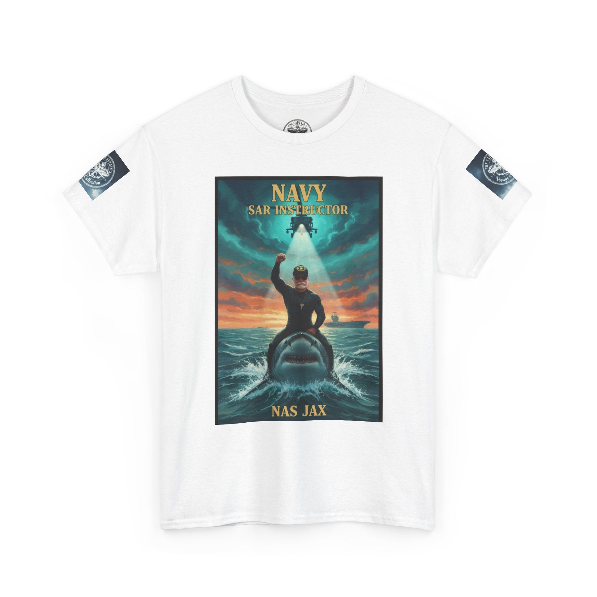 Navy Search & Rescue Graphic Tee — SAR Helicopter Rescue Scene