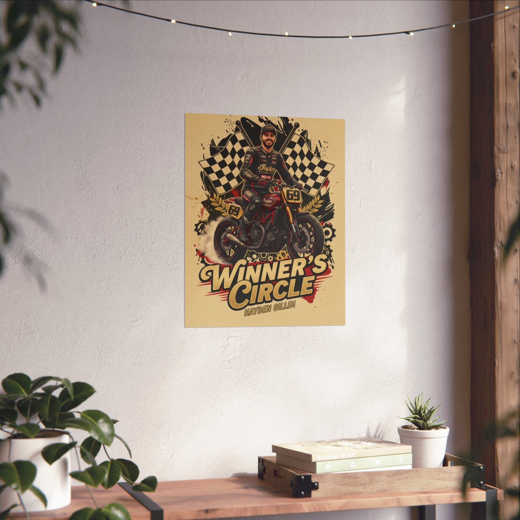 Winner's Circle Motorcycle Poster — Vintage Racing Fine Art Print