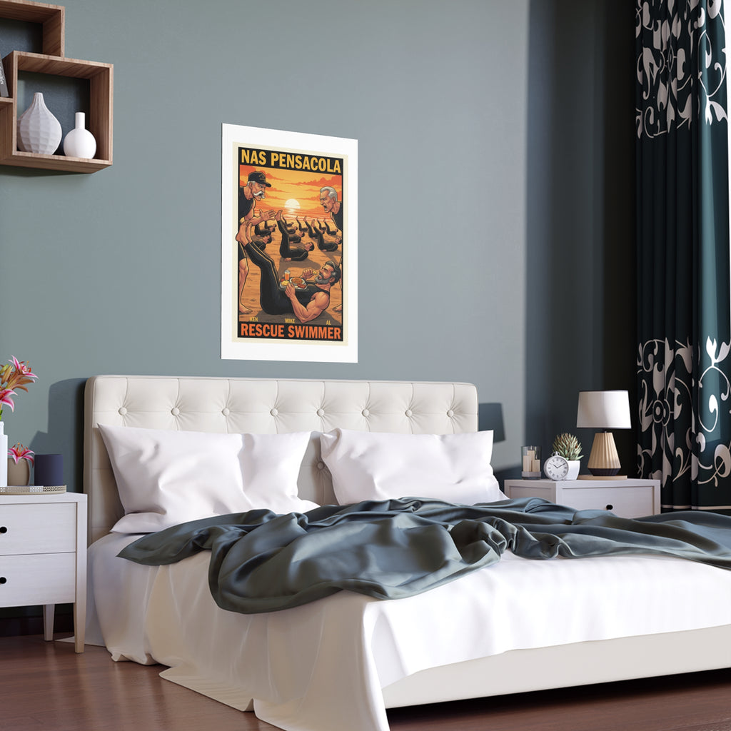 Helicopter Rescue Silk Poster — Search & Rescue Wall Art (Indoor/Outdoor)