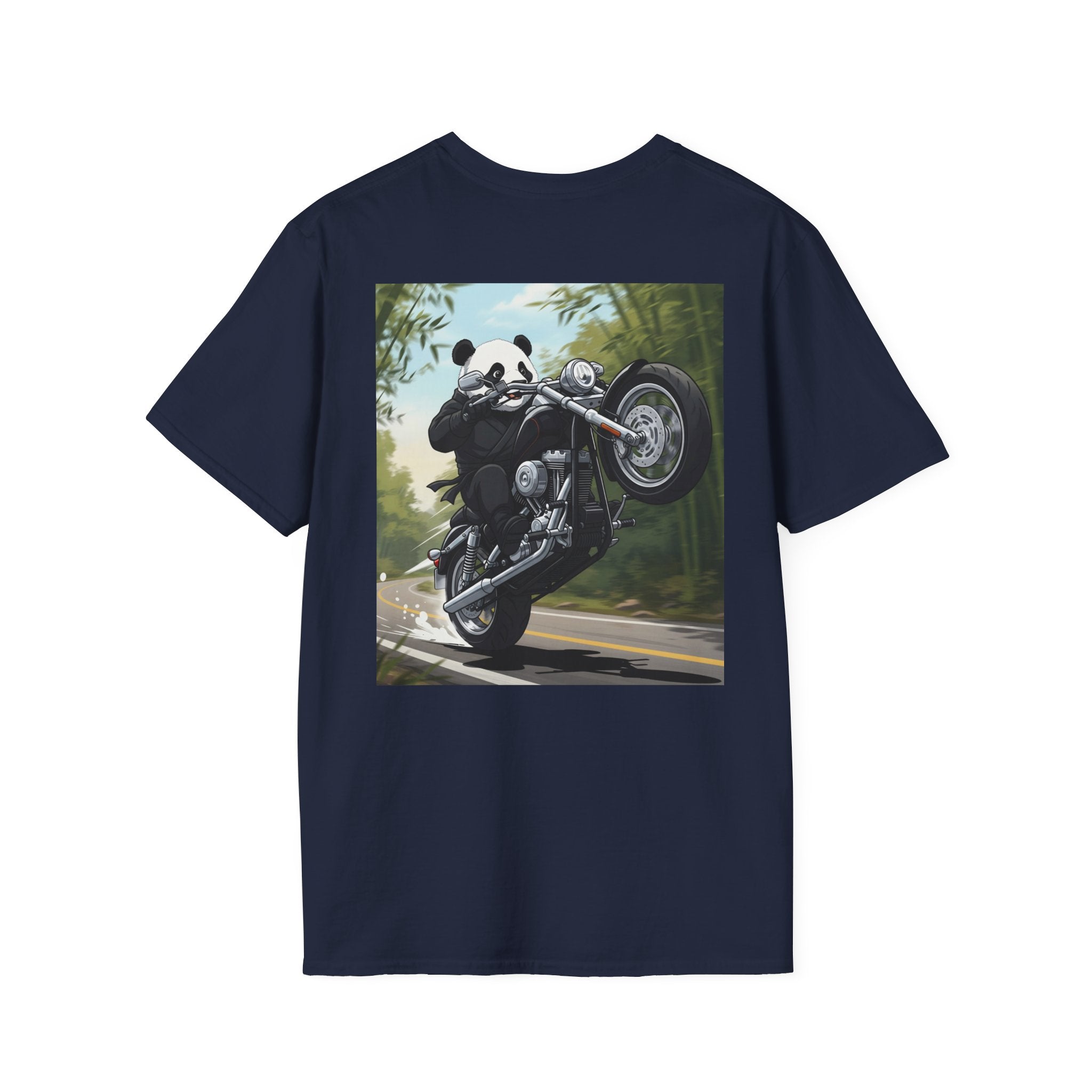 Captain’s Voyage Collection T‑Shirt — Panda Riding Motorcycle Graphic Tee