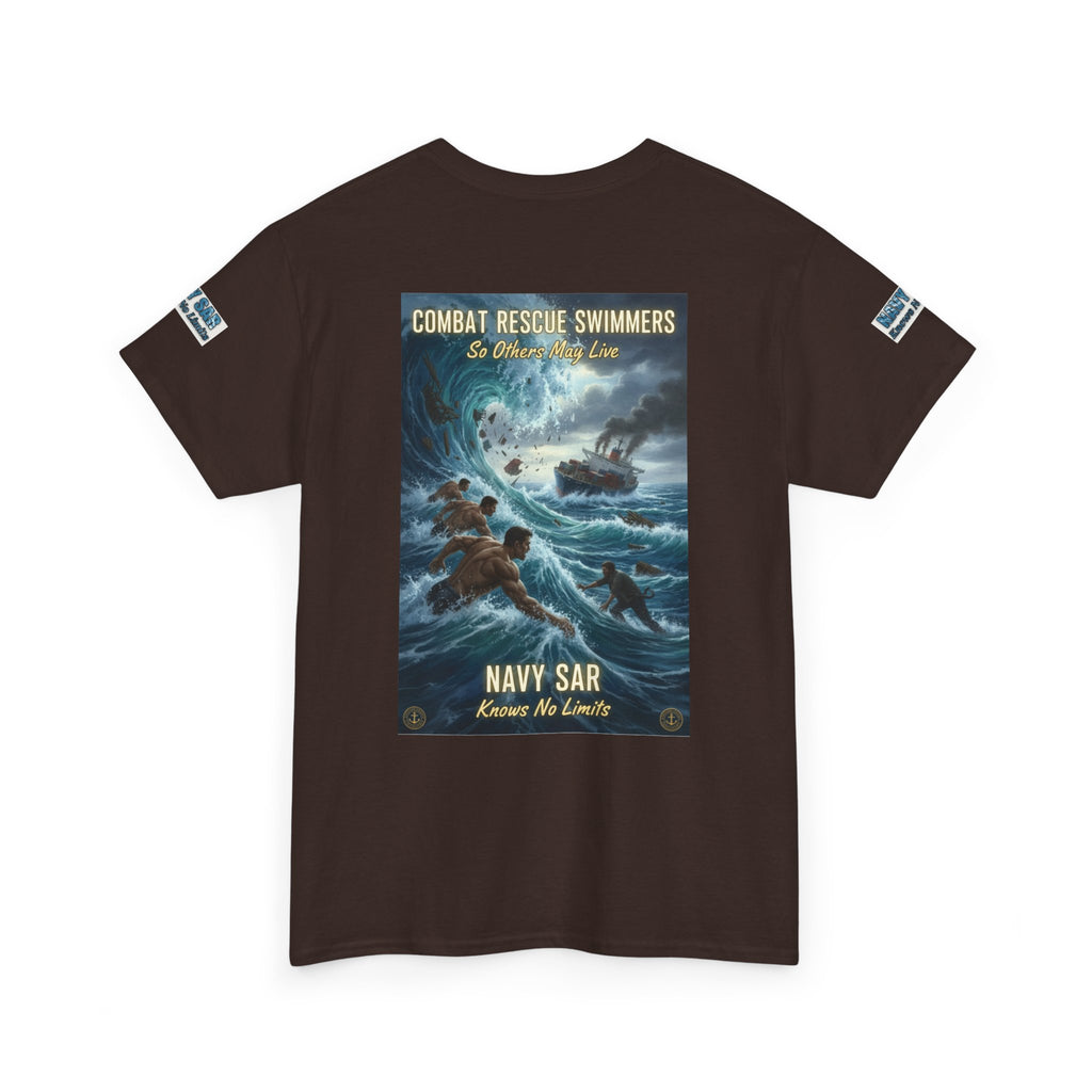 Navy SAR Combat Rescue Swimmers T‑Shirt — "We Know No Limits"