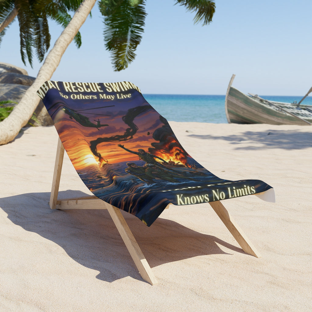 Navy SAR Combat Rescue Swimmer Beach Towel – "So Others May Live" Sunset Design