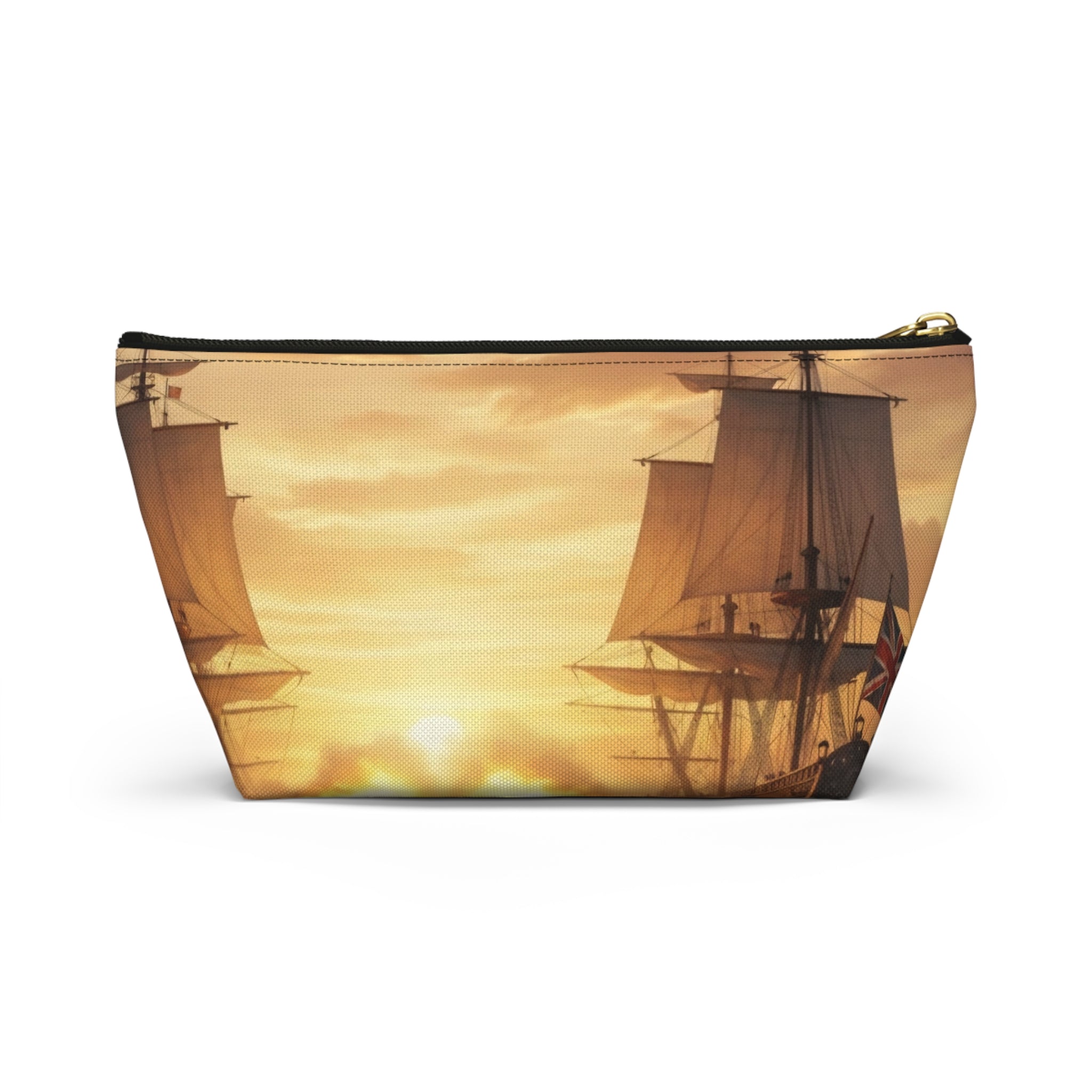 Vintage Naval Battle Accessory Pouch — Sunset Warship Makeup Bag