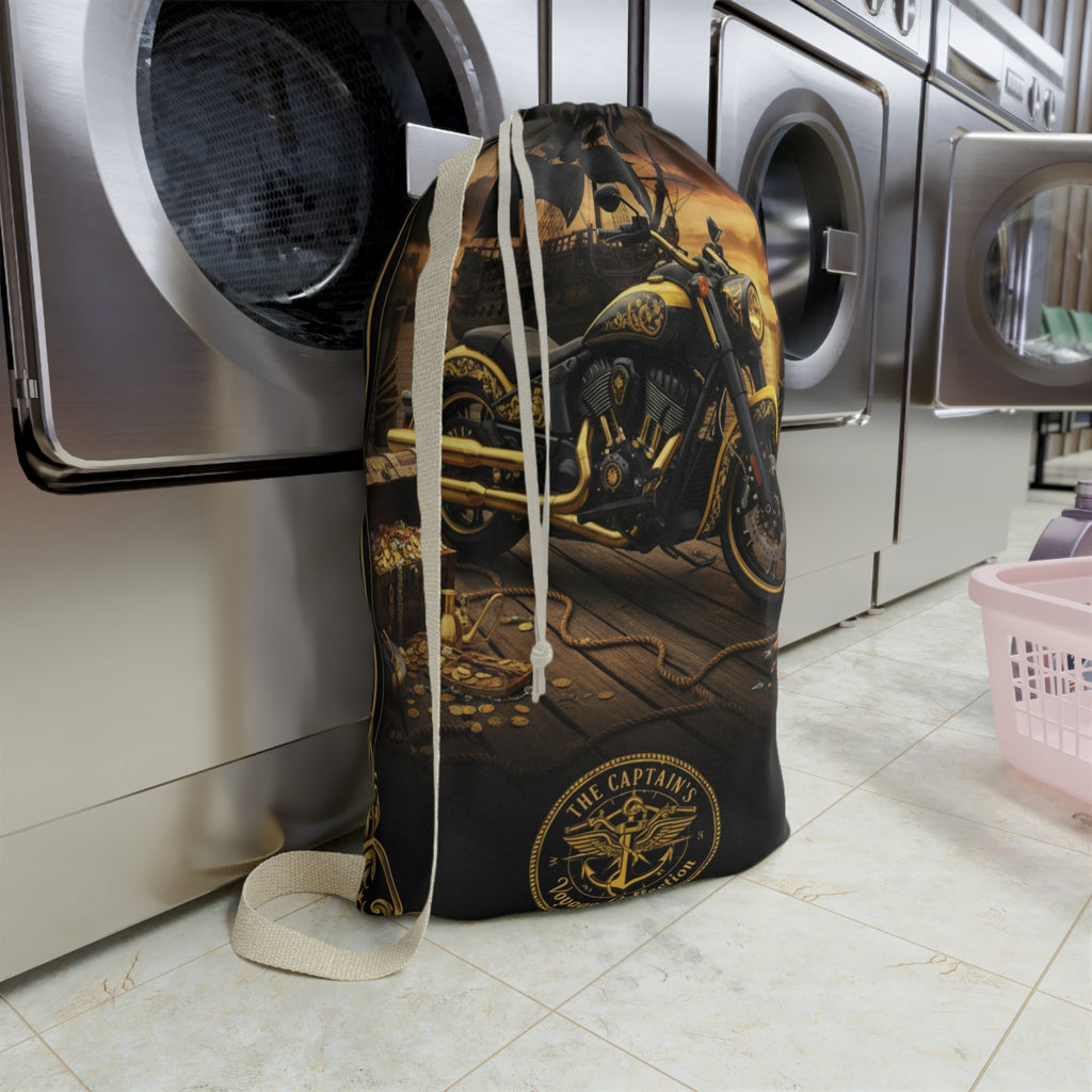 Nautical Pirate Ship Laundry Bag — Vintage Sea Captain Design