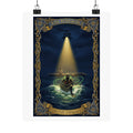 Nautical Rescue Matte Poster — Lighthouse Search & Shipwreck Scene