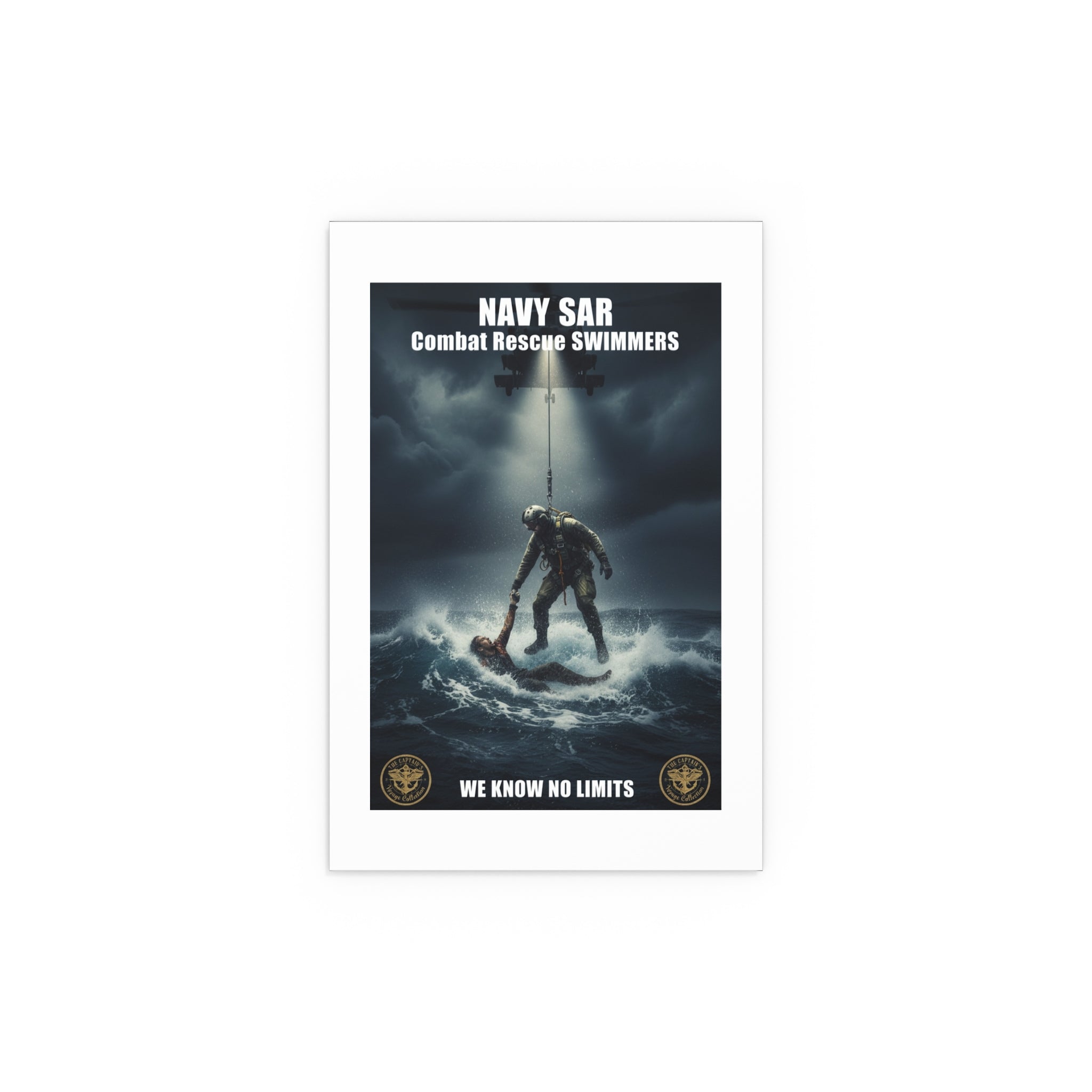 Rescue Diver Silk Poster — Dramatic Ocean Rescue Wall Art