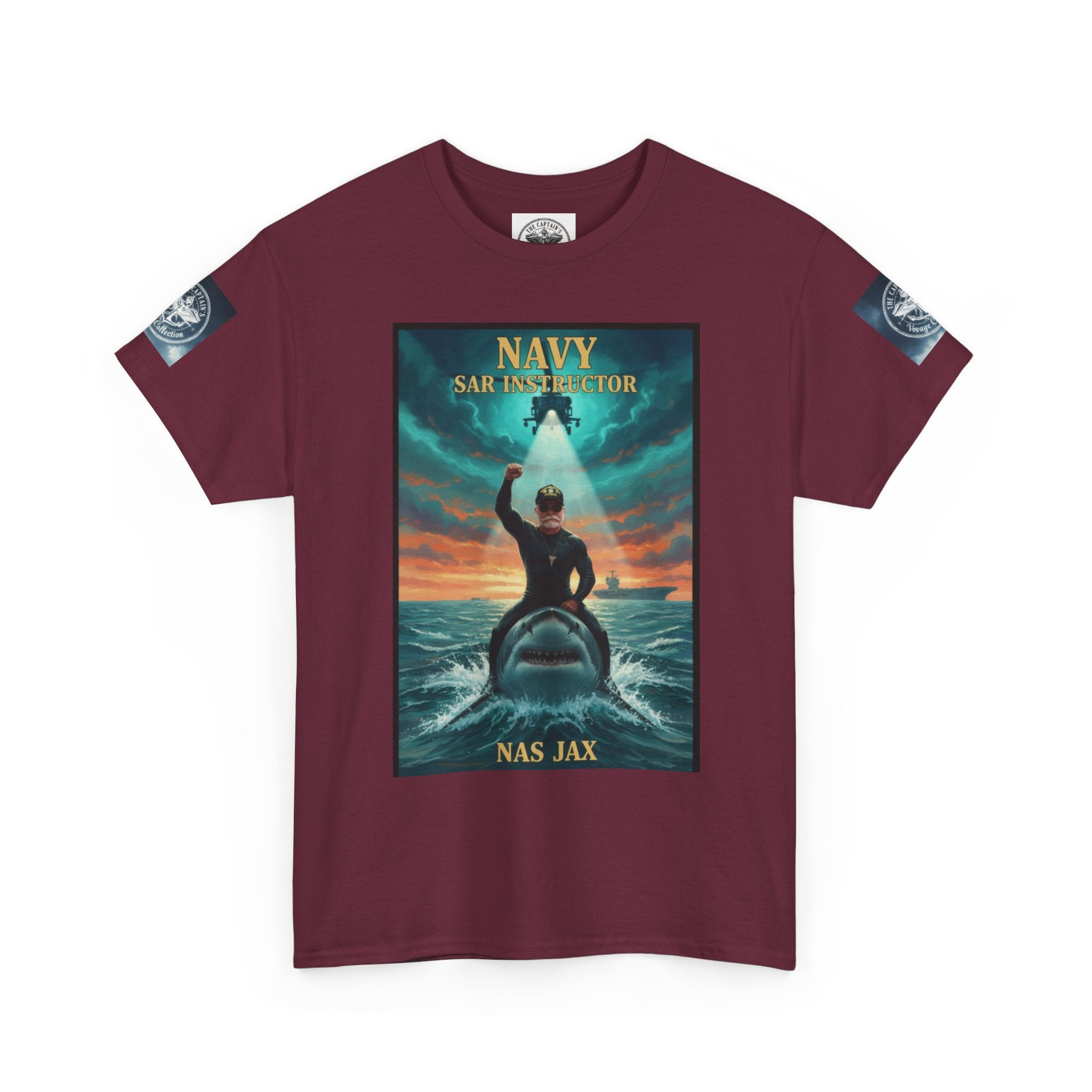 Navy Search & Rescue Graphic Tee — SAR Helicopter Rescue Scene