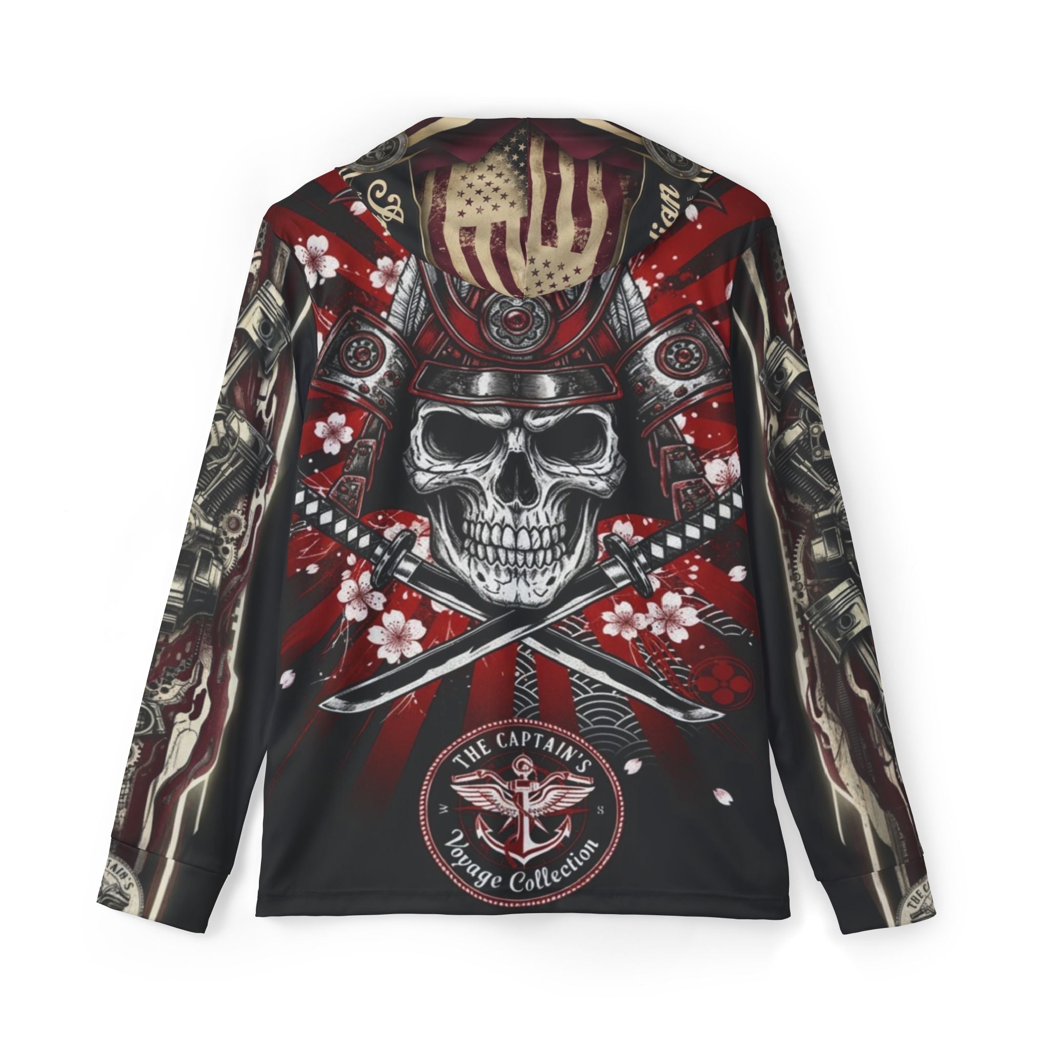 Skull Warrior Hoodie — All-Over Print Tribal Headdress Design