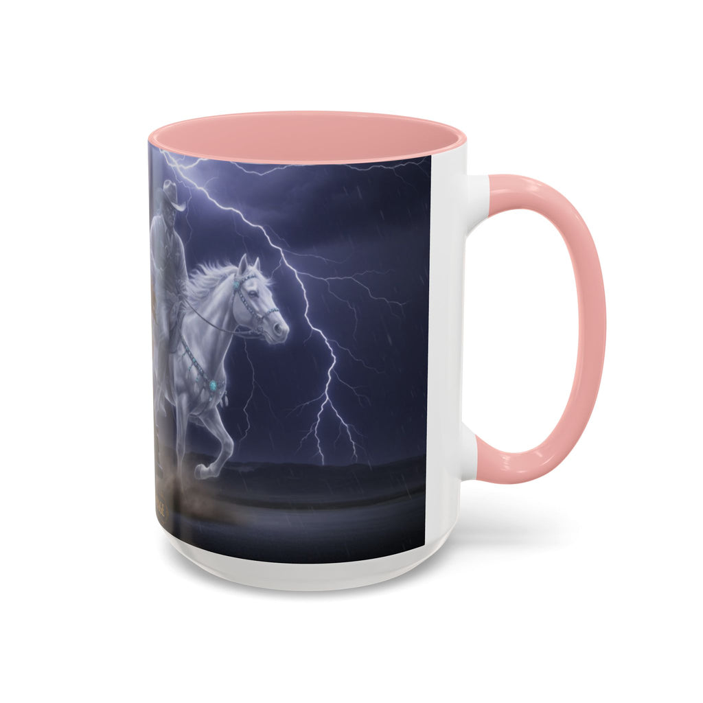 Western Ghost Riders Coffee Mug — Phantom Cowboy & Horse Lightning Accent Mug (11/15oz)