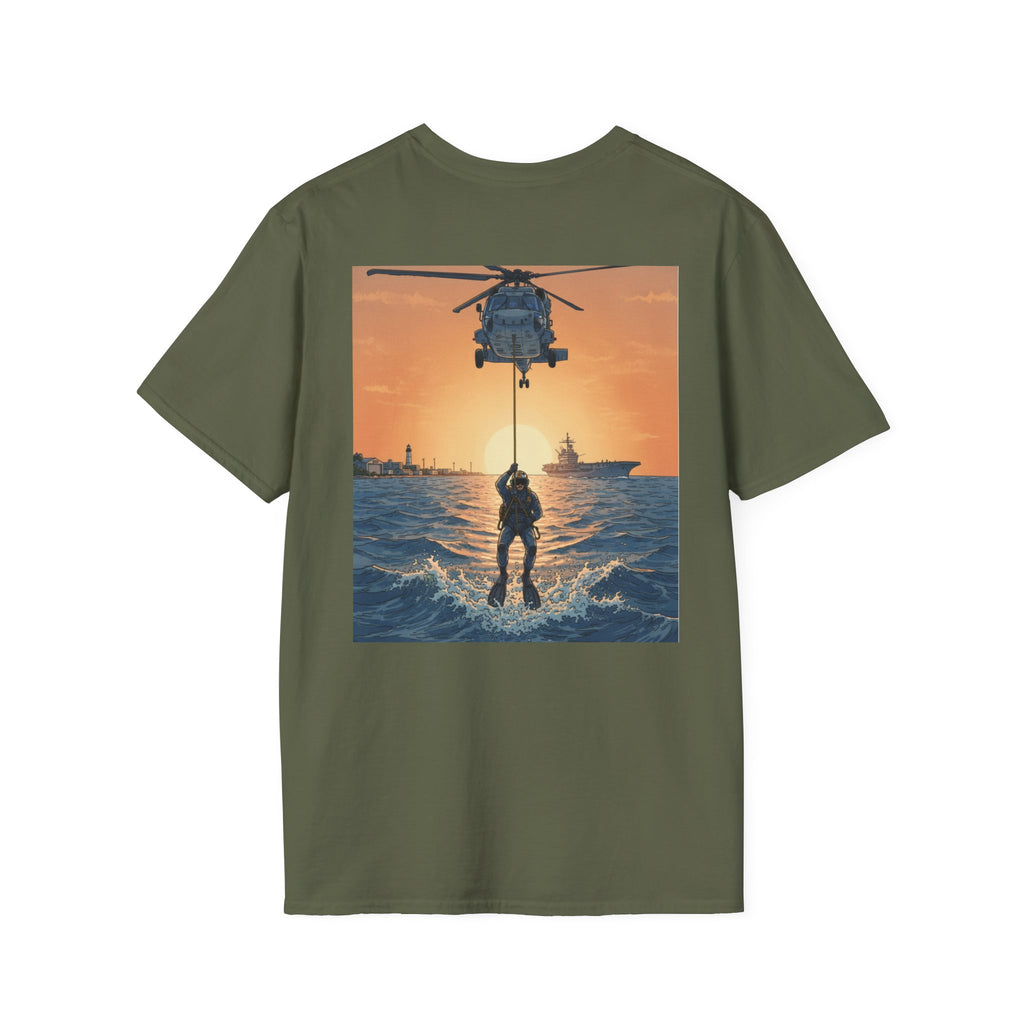 NAS Pensacola Rescue Crew T-Shirt — Navy SAR Helicopter Search & Rescue Tee